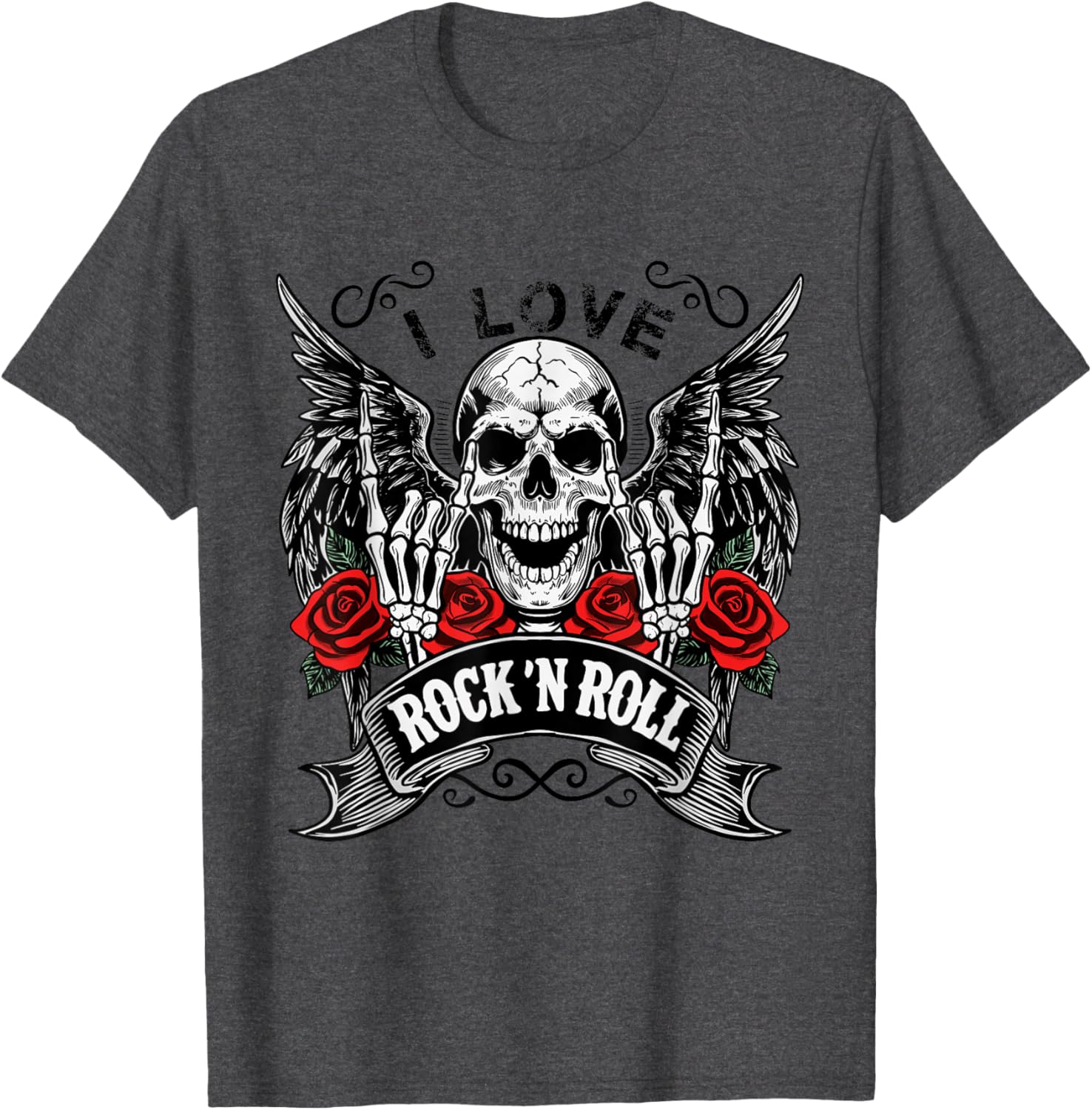 Vintage Rock And Roll Skeleton Hands T-Shirt for Music Lovers - 19