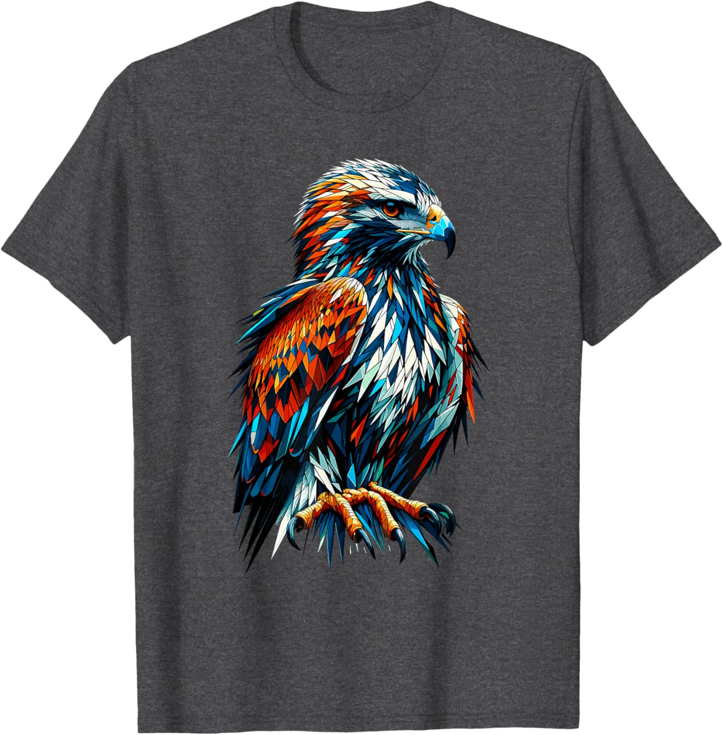 Polygon Art Hawk T-Shirt for Bird Lovers - Unique and Stylish Design - 11