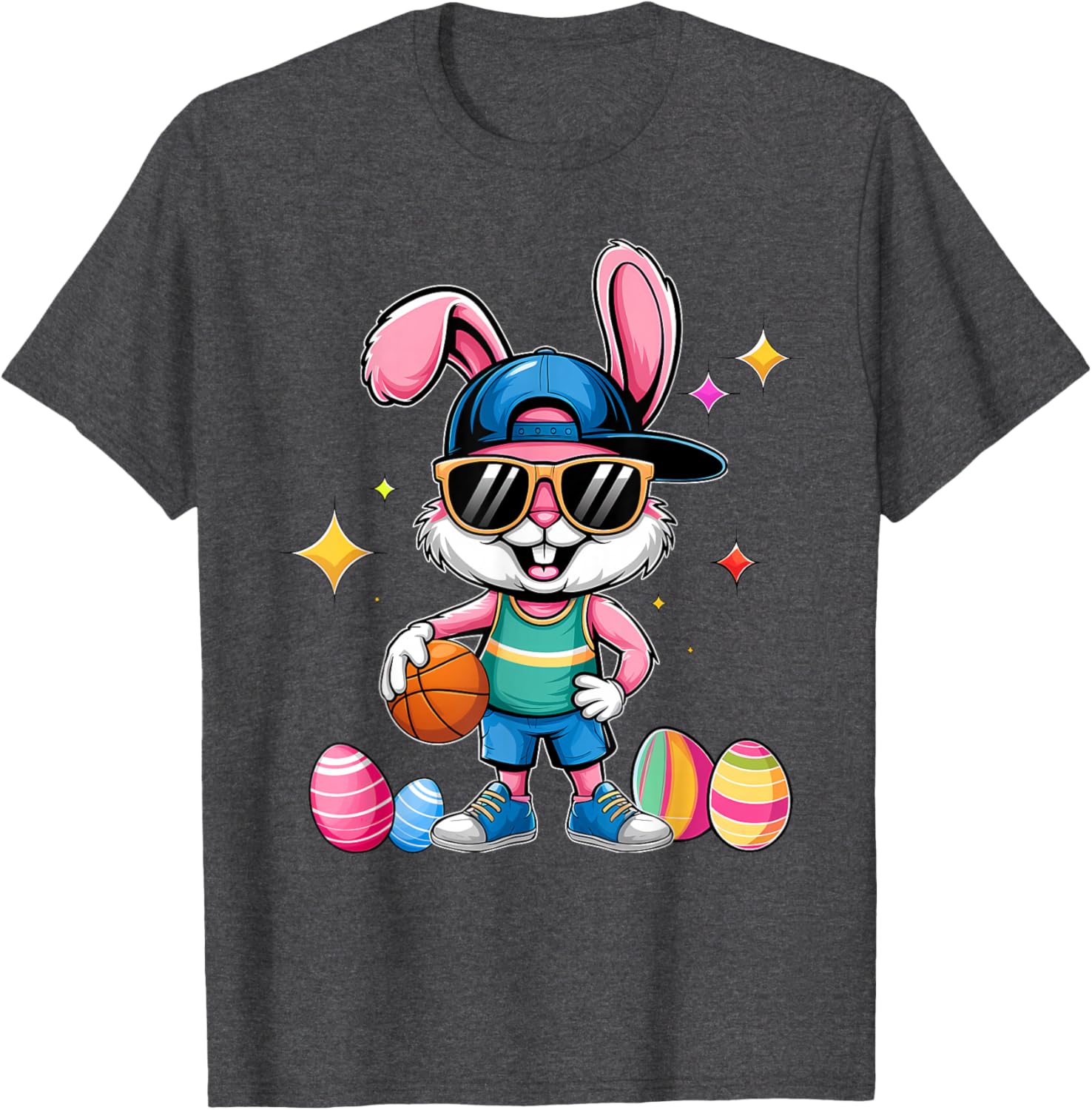 Happy Easter Bunny Basketball T-Shirt for Kids - Fun Sporty Design - 6