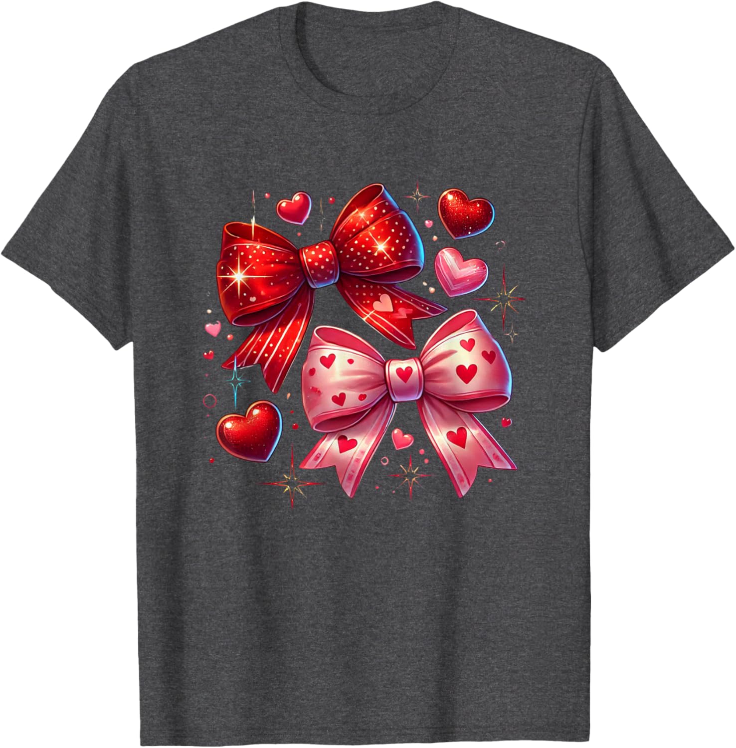 Heart Bows and Stars Romantic Love T-Shirt for Couples and Gifting - 20