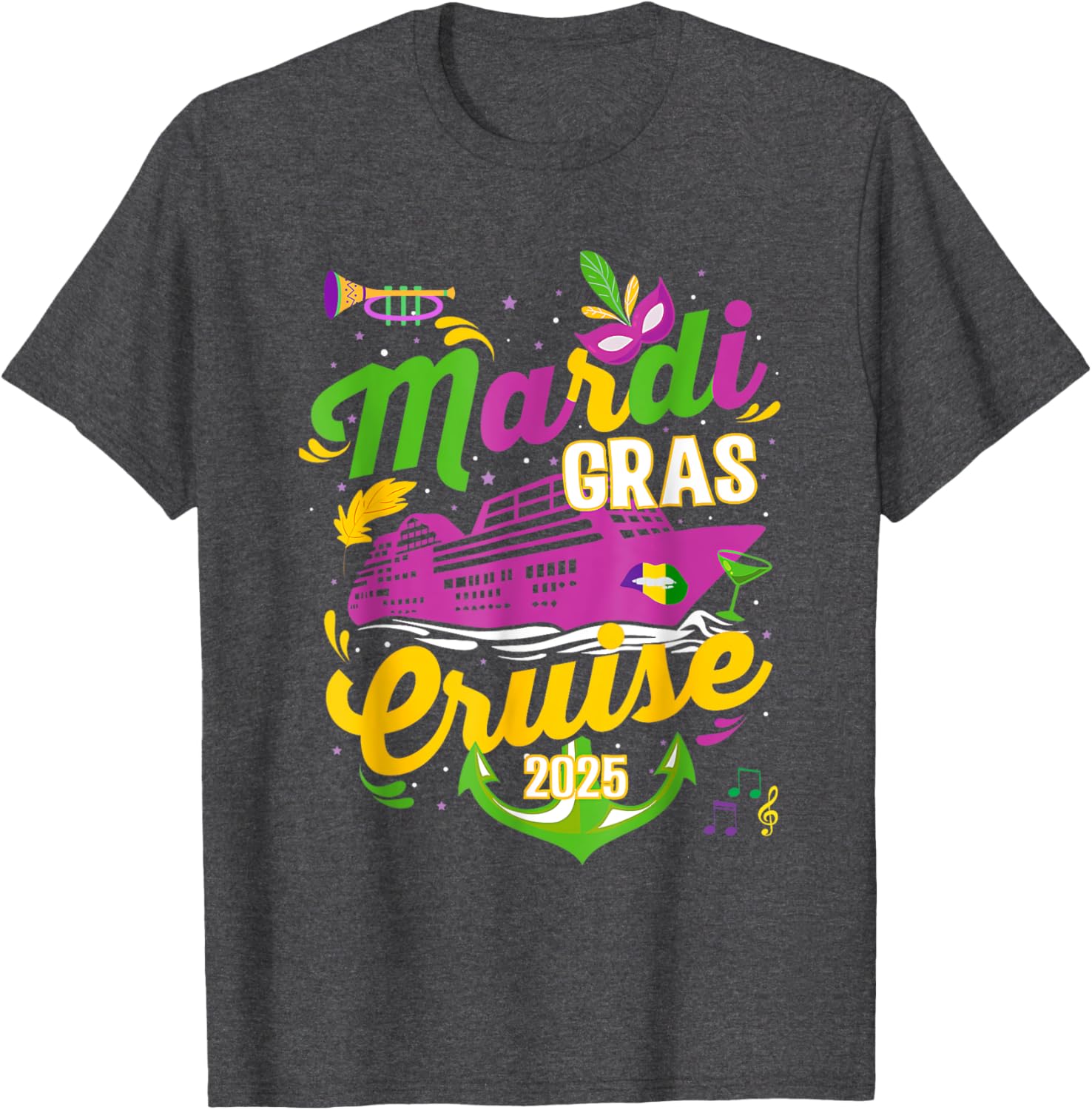 Mardi Gras Cruise Squad 2025 Family Matching T-Shirts for Fun Adventures - 17