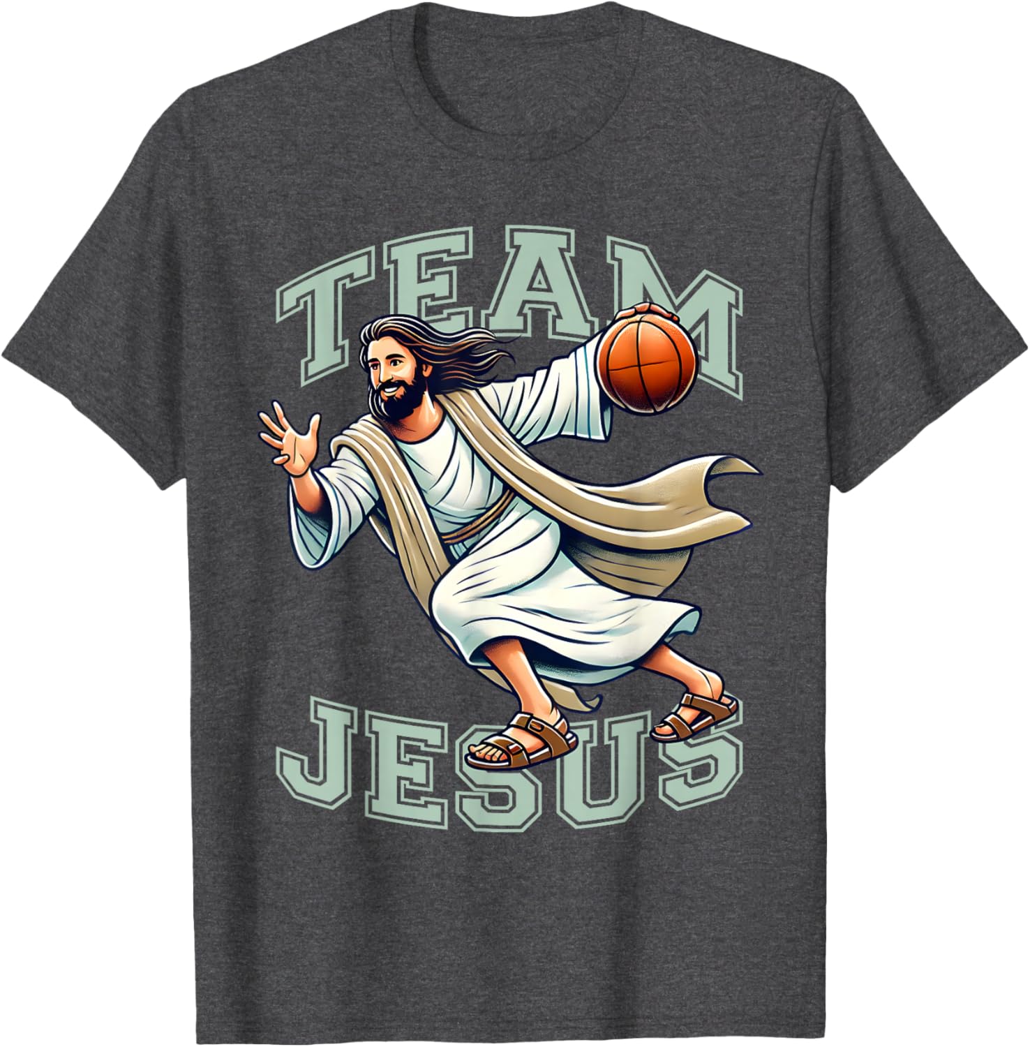 Team Jesus Basketball Tee Christ Playing Basketball T-Shirt for Sports Fans - 18