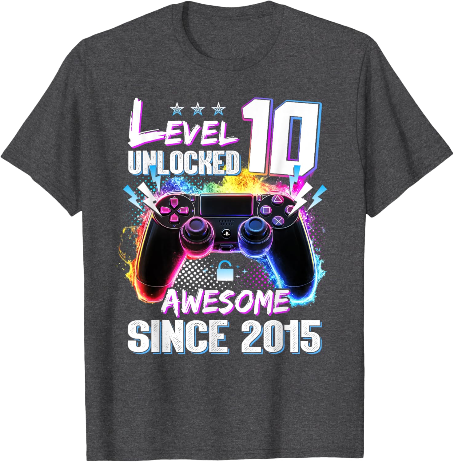 Level 10 Unlocked 10th Birthday T-Shirt Awesome Gift for Kids - 26