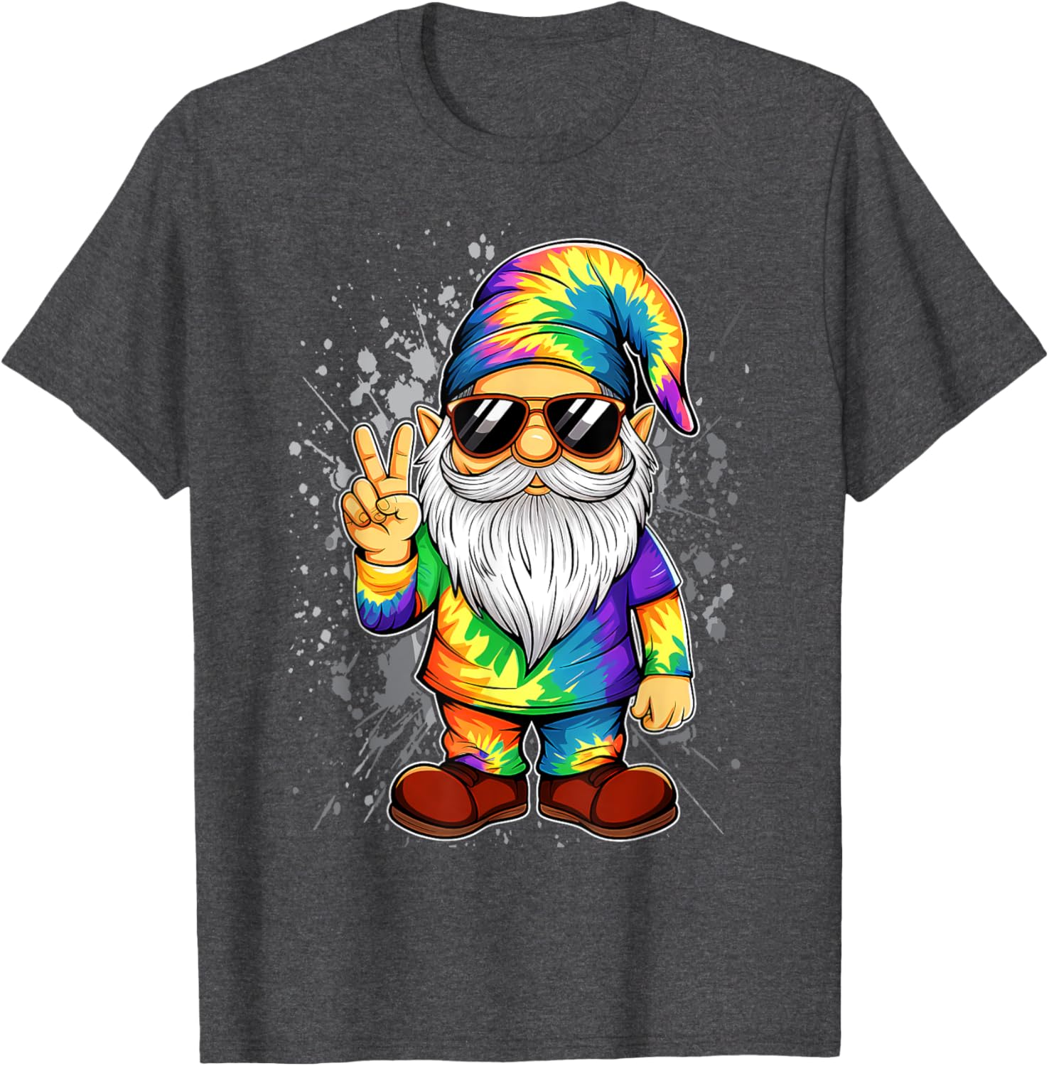 Peace Sign Tie Dye Gnome T-Shirt for Fun and Stylish Outfits - 3