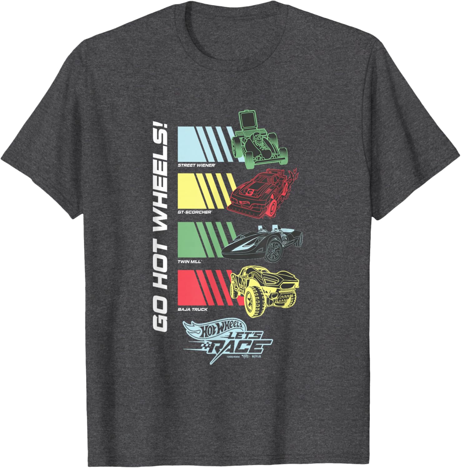 Hot Wheels Let's Race T-Shirt for Kids - Fun Racing Graphic Tee - 5