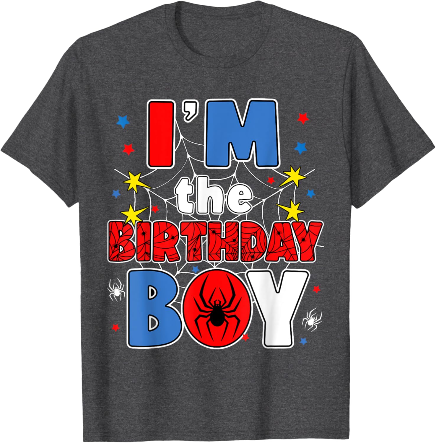 I'm The Birthday Boy Spider Web Family Party T-Shirt for Kids - 27