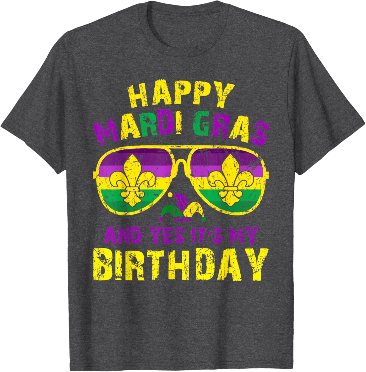 Happy Mardi Gras Birthday T-Shirt for Men, Women, and Kids Celebration - 9