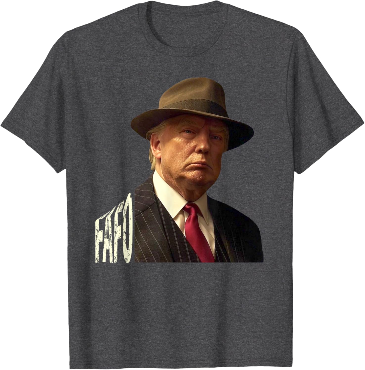 Humorous Trump Fafo Design Unisex Black Crew Neck T-Shirt for Adults - 15