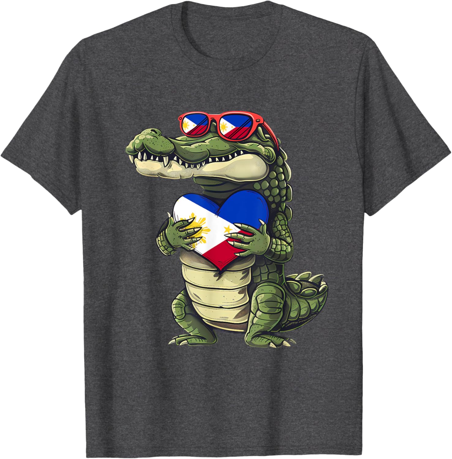 Philippines Crocodile Heart T-Shirt with Filipino Flag - Pilipinas Pride - 21