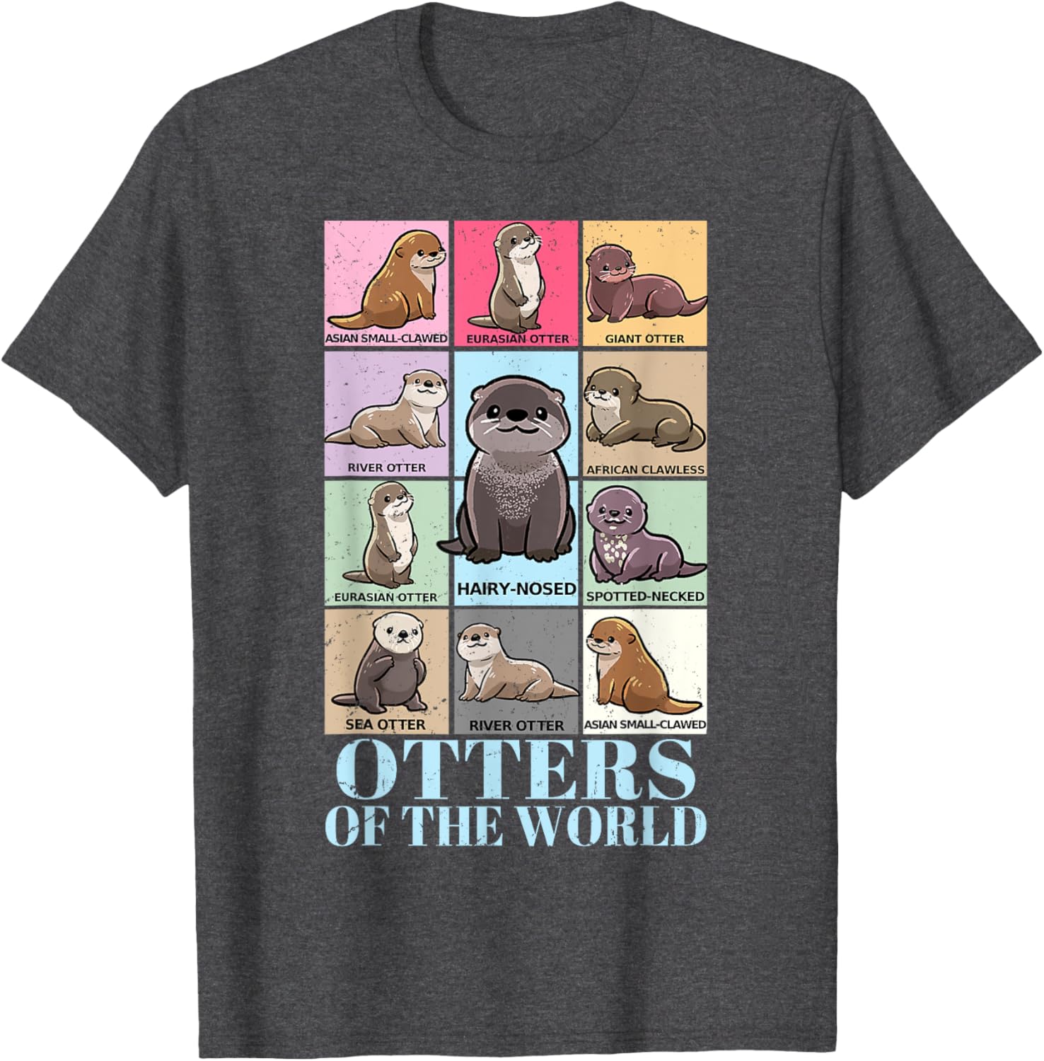 Otters of the World Vintage Sea Otter T-Shirt for Kids and Adults - 4