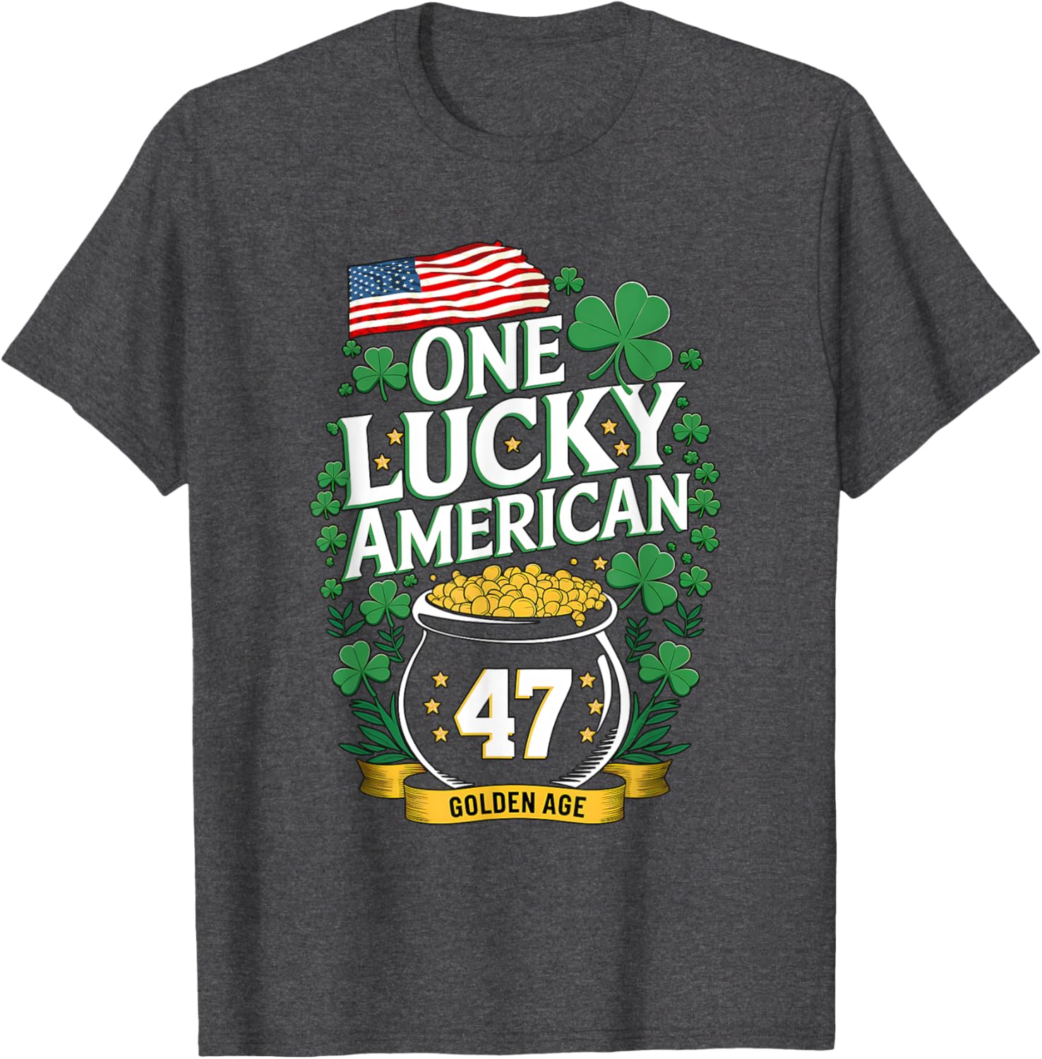 One Lucky American Golden Age St. Patrick's Day T-Shirt for All Ages - 2