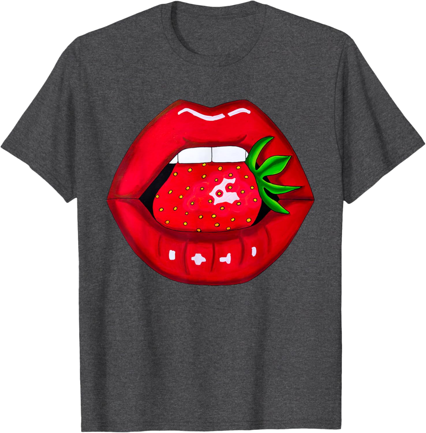 Sexy Strawberry Lips Red Lipstick Women's T-Shirt for Fun Fashion - 25