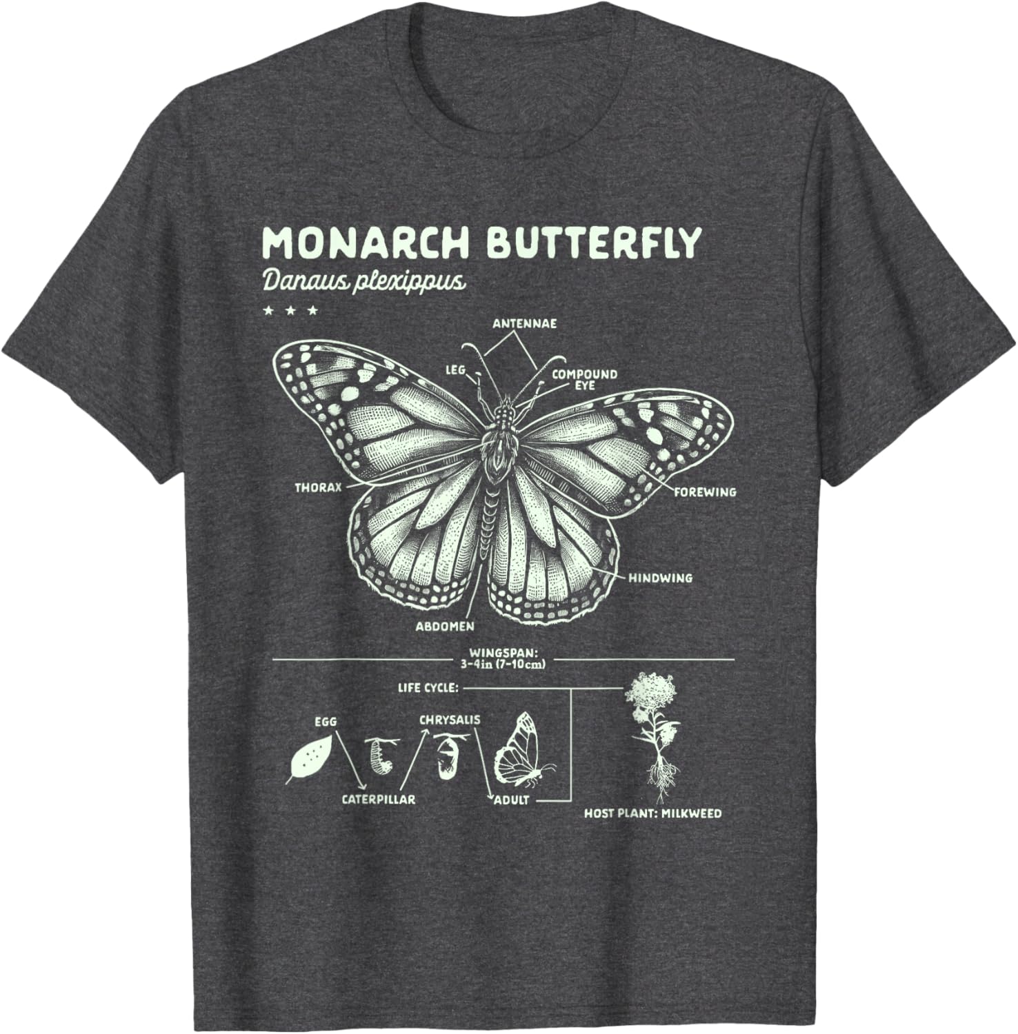 Butterfly Lover Monarch Butterfly Anatomy T-Shirt for Insect Enthusiasts - 3