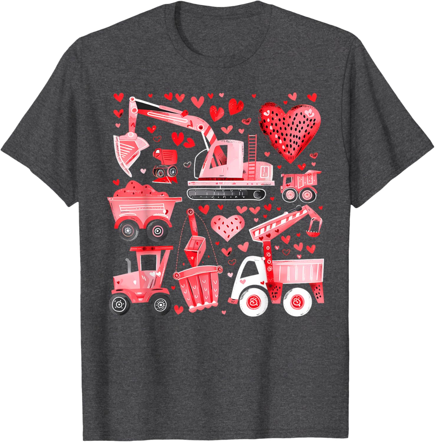 Adorable Valentine's Day Construction Trucks Loads of Love Toddler T-Shirt - 1
