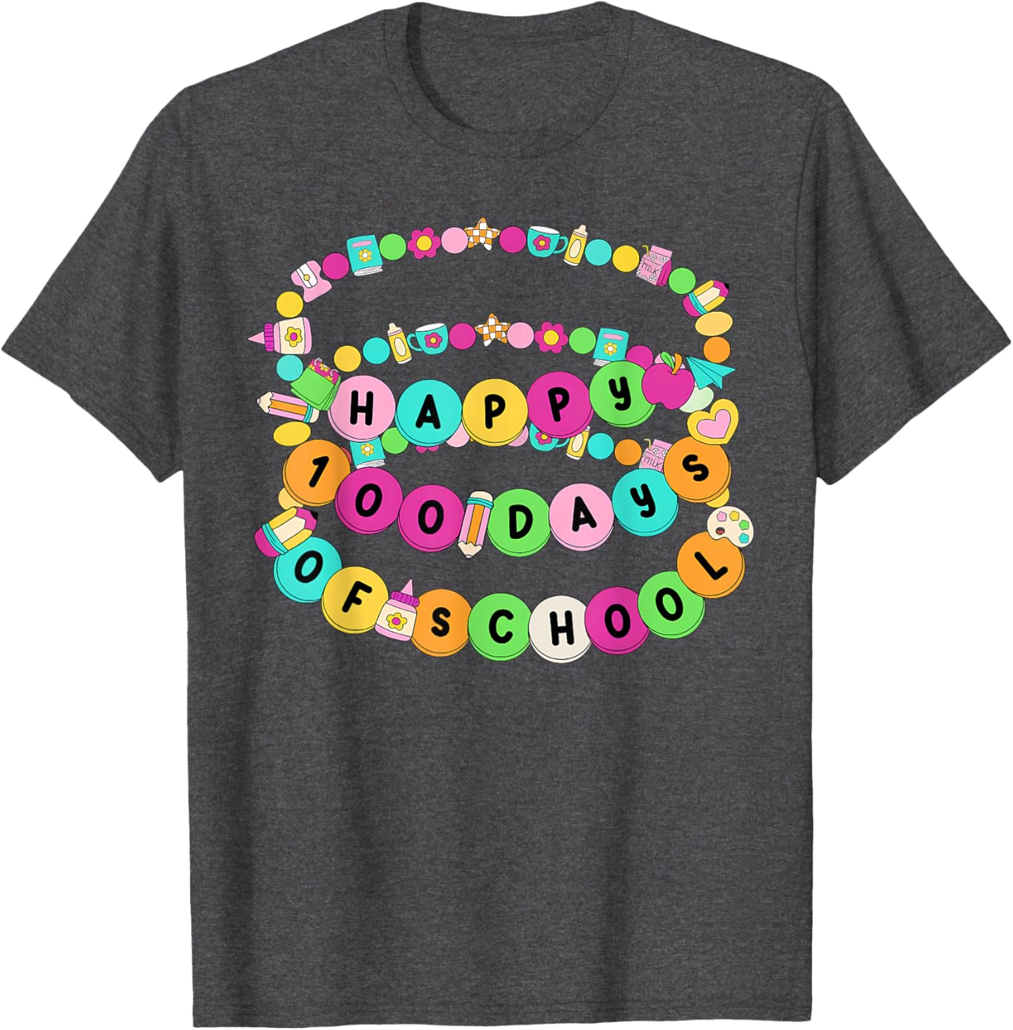 Happy 100 Days School Fun T-Shirt for Teachers and Students - 12