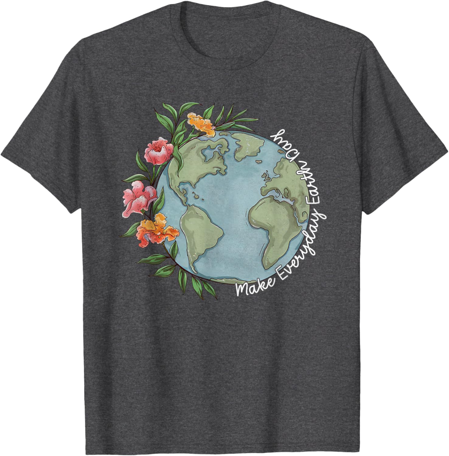 Beautiful Floral Planet T-Shirt for Everyday Earth Day Celebration - 16