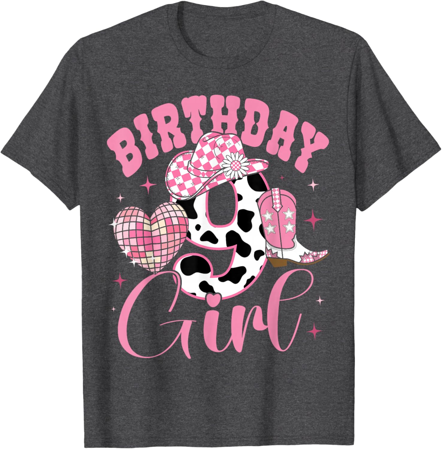 Happy 9th Birthday Cowgirl Tee Stylish Rodeo Outfit for Girls - 18