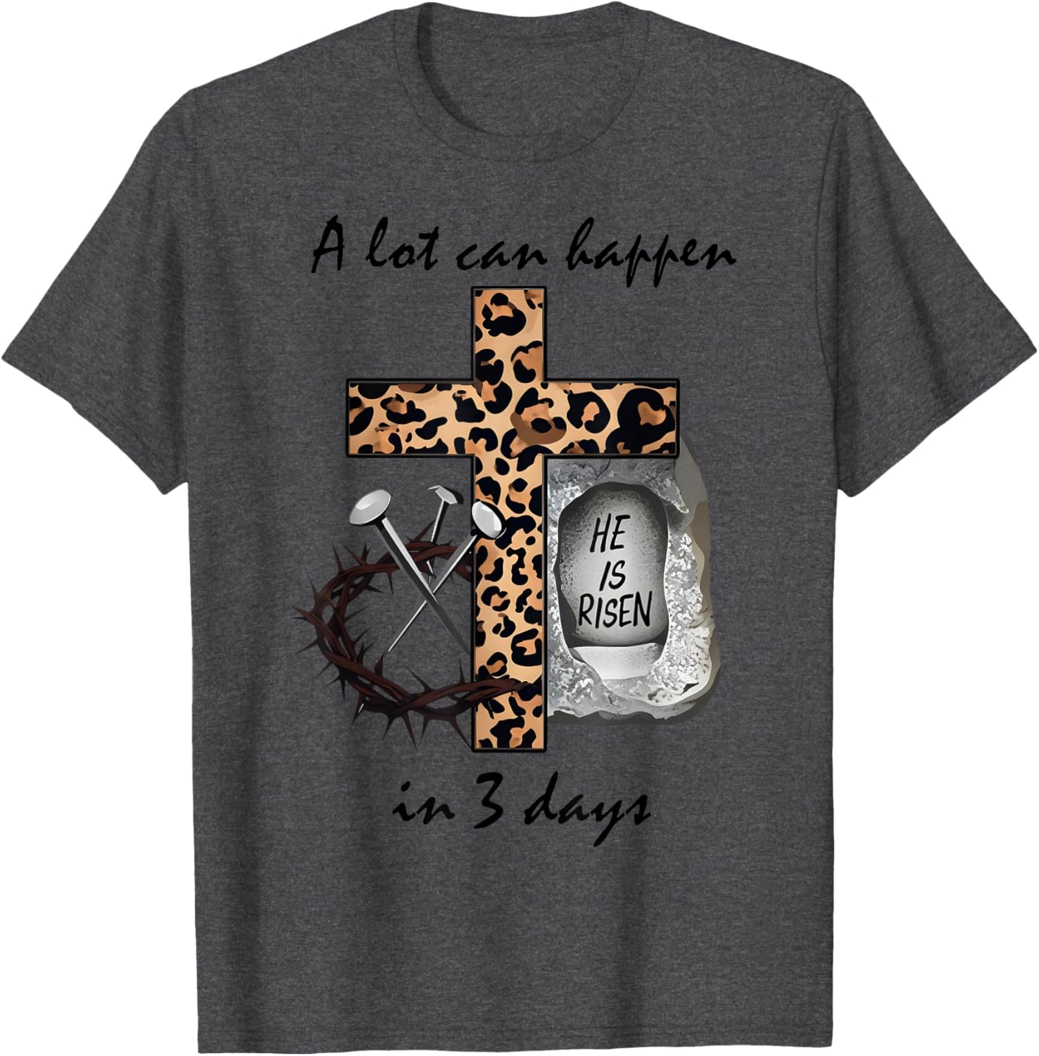 Inspirational 3 Days Christian Easter Cross T-Shirt for Faithful Celebration - 7