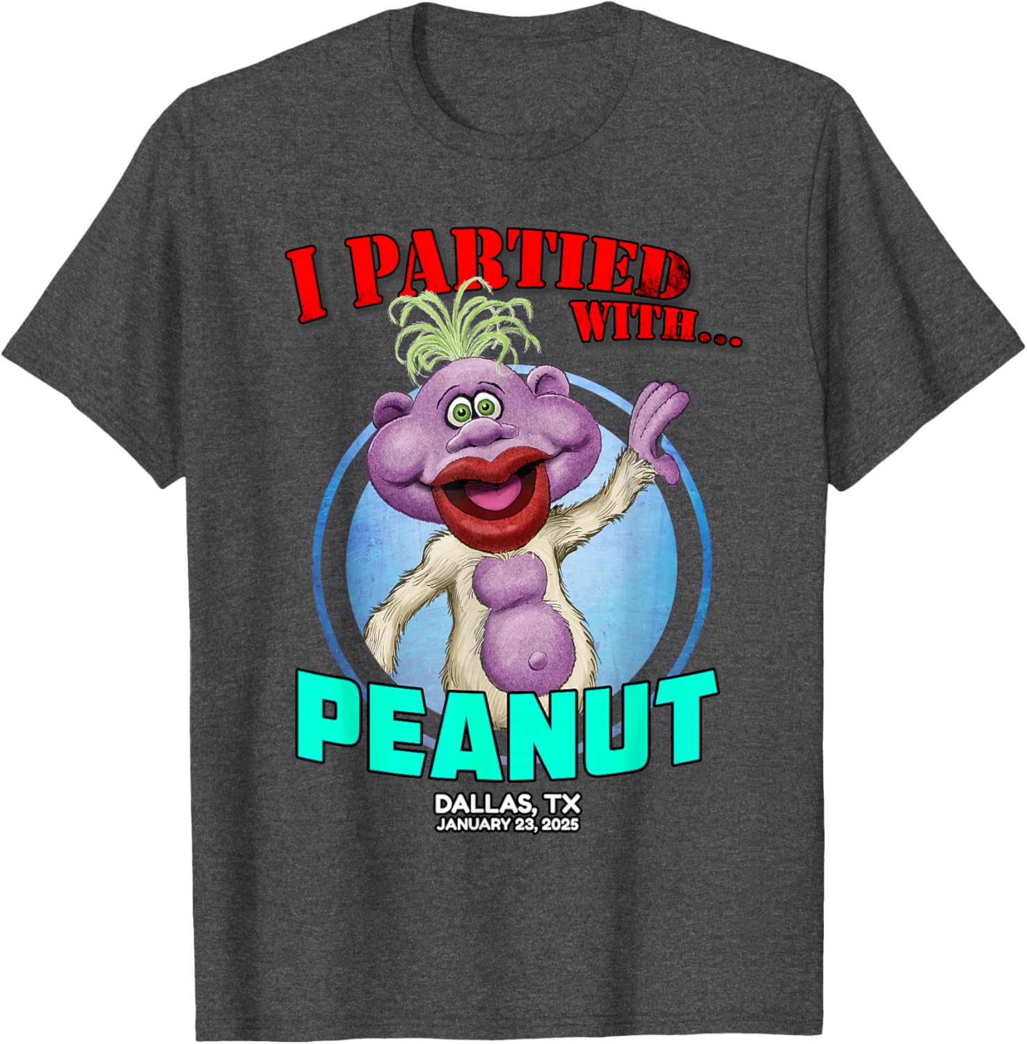 Jeff Dunham Peanut Classic Fit Black T-Shirt for Adults - Dallas 2025 - 4