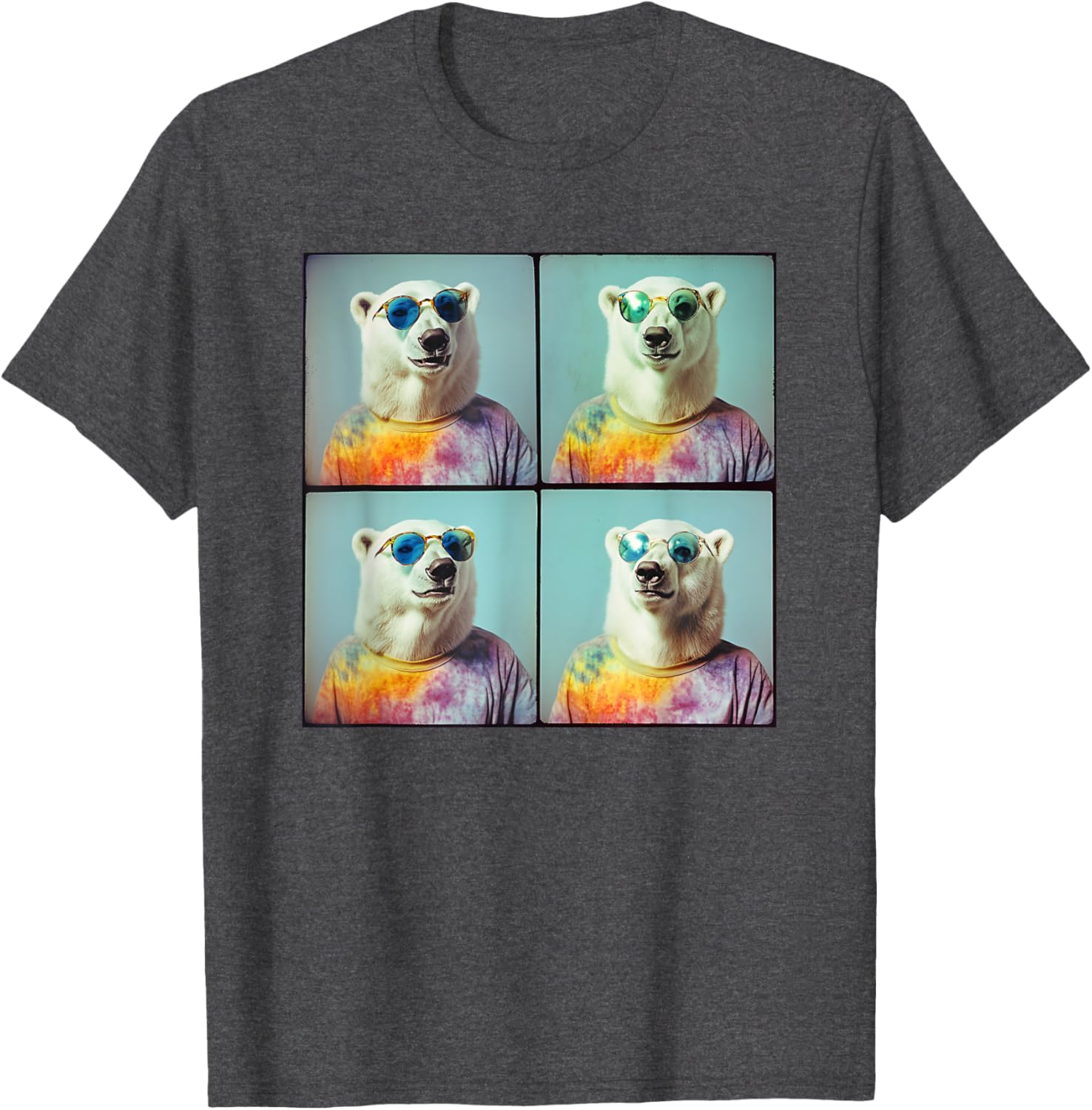 Colorful Tie Dye Polar Bear T-Shirt for Unique Hippie Style Fun - 26