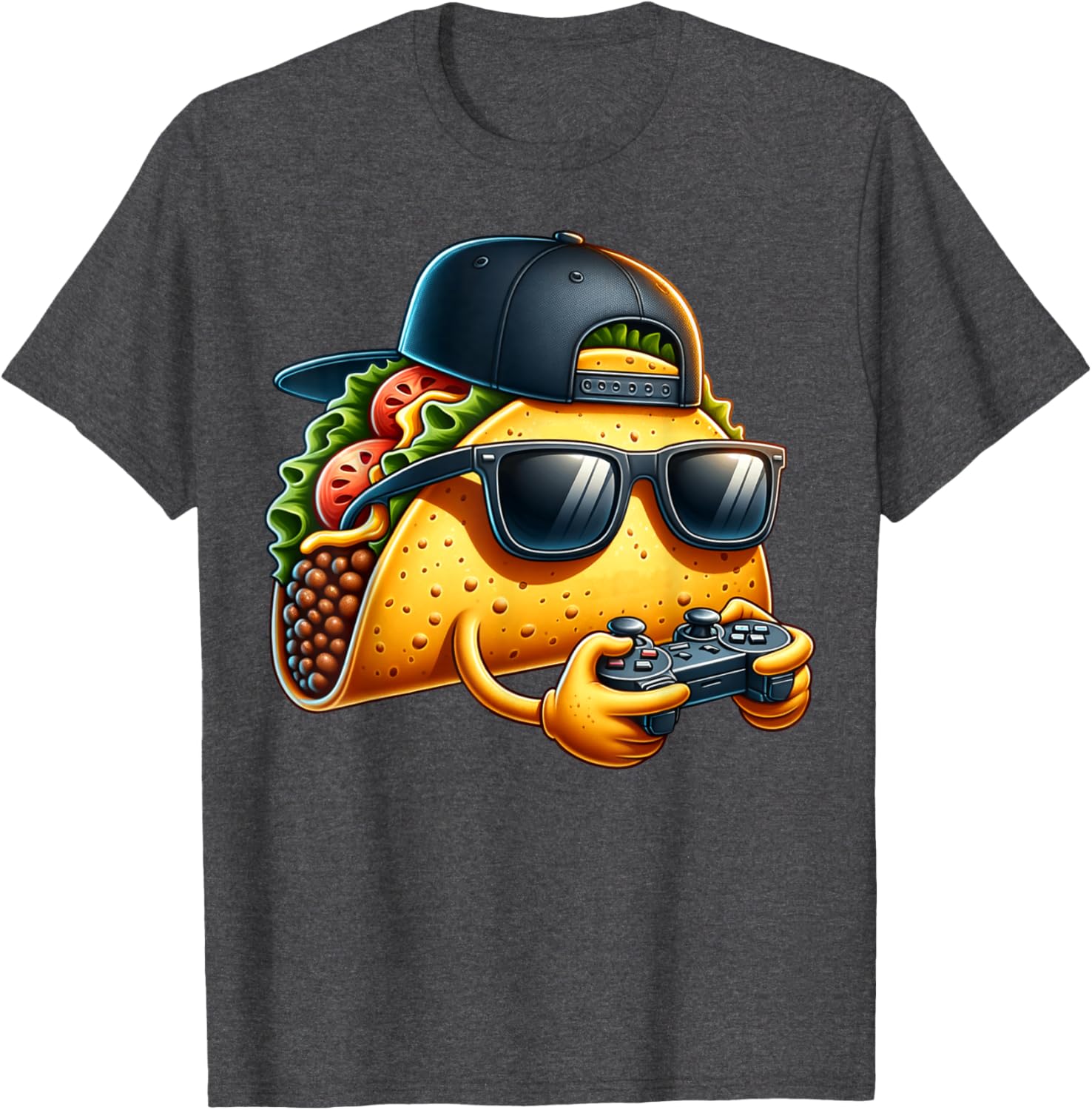 Funny Taco Playing Video Games T-Shirt for Gamers and Taco Lovers - 9