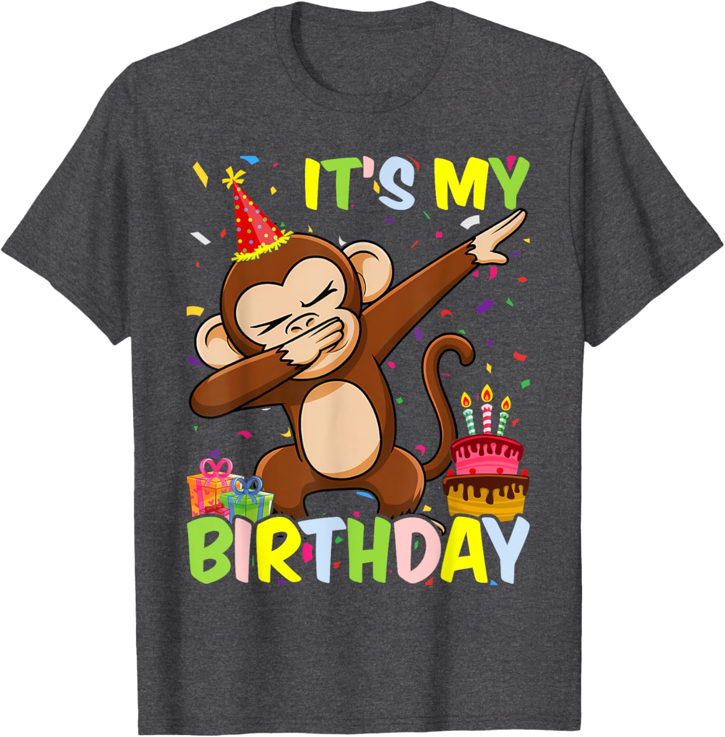 It's My Birthday Monkey T-Shirt Fun Party Outfit for Kids and Adults - 5
