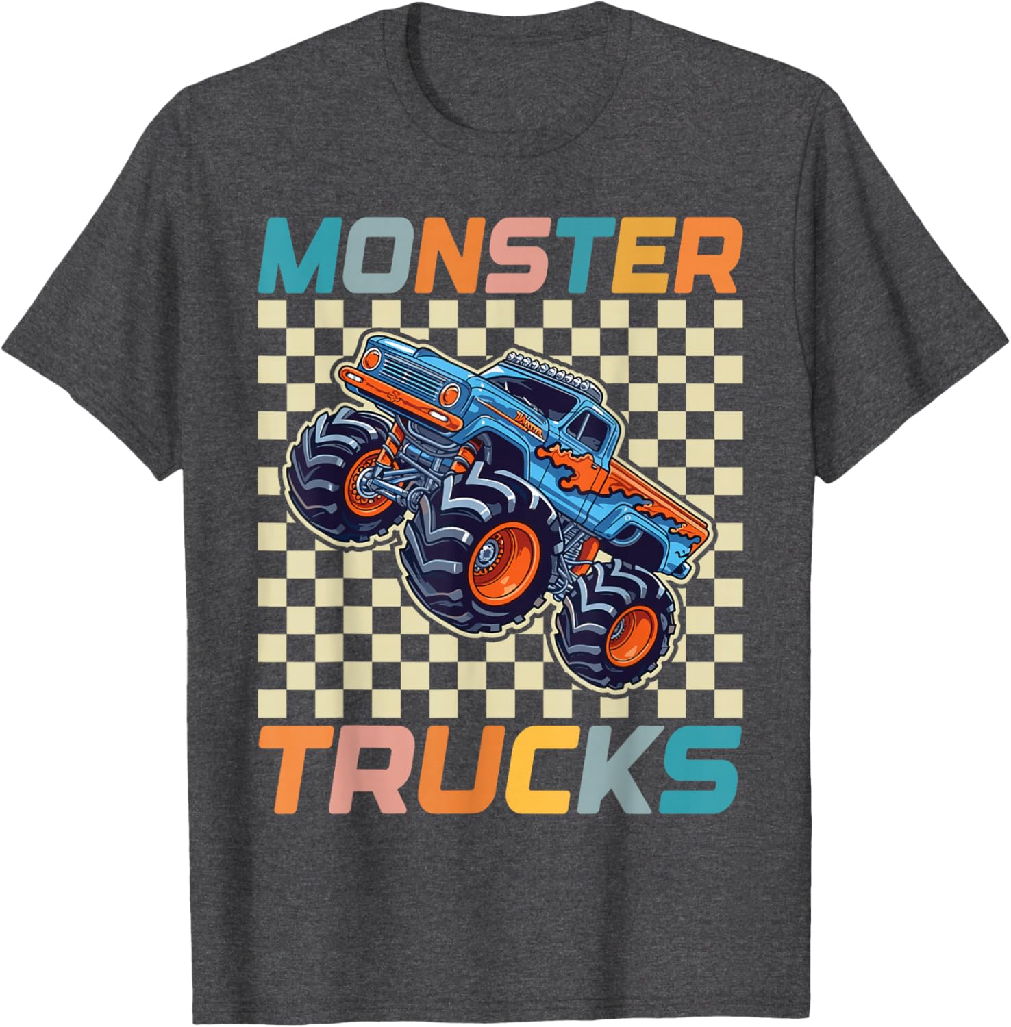 Cute Monster Truck T-Shirt for Toddlers and Kids Retro Vintage Style - 7