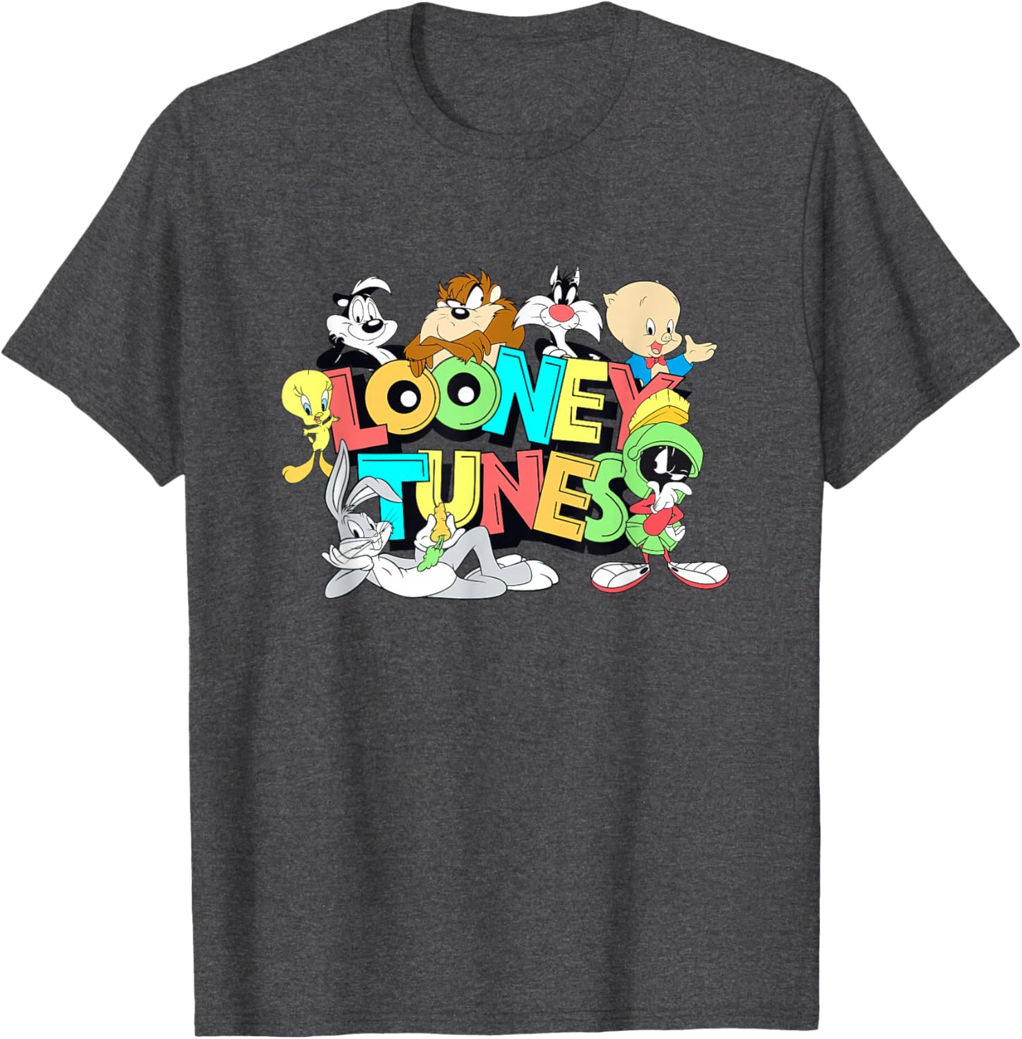 Looney Tunes Retro Neon Pop Group Shot T-Shirt for Fun Style Fans - 3