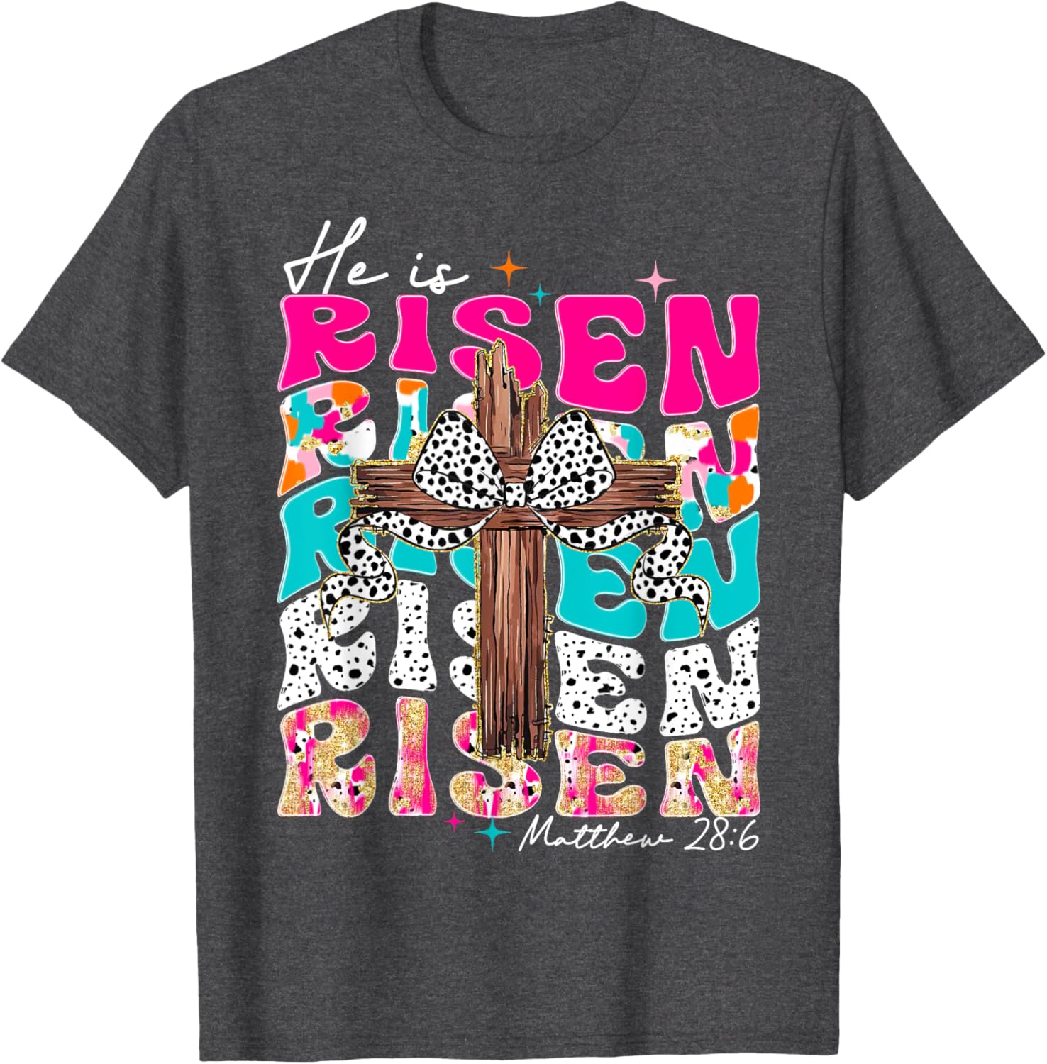 He Is Risen Cross Jesus Easter T-Shirt for Men and Women - Faith Apparel - 13