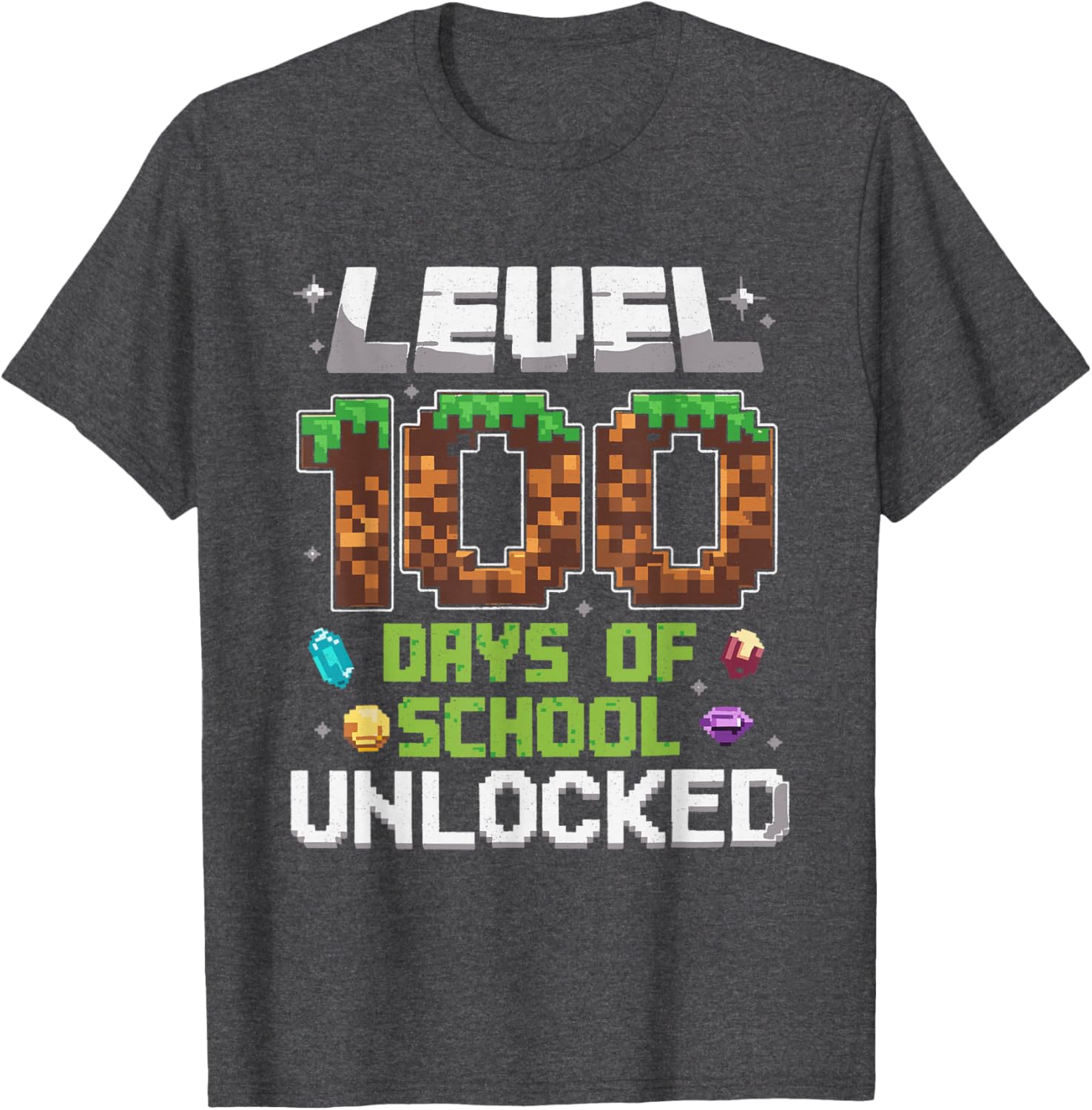 Level 100 Days of School Unlocked Gamer Boy T-Shirt for Kids - 10