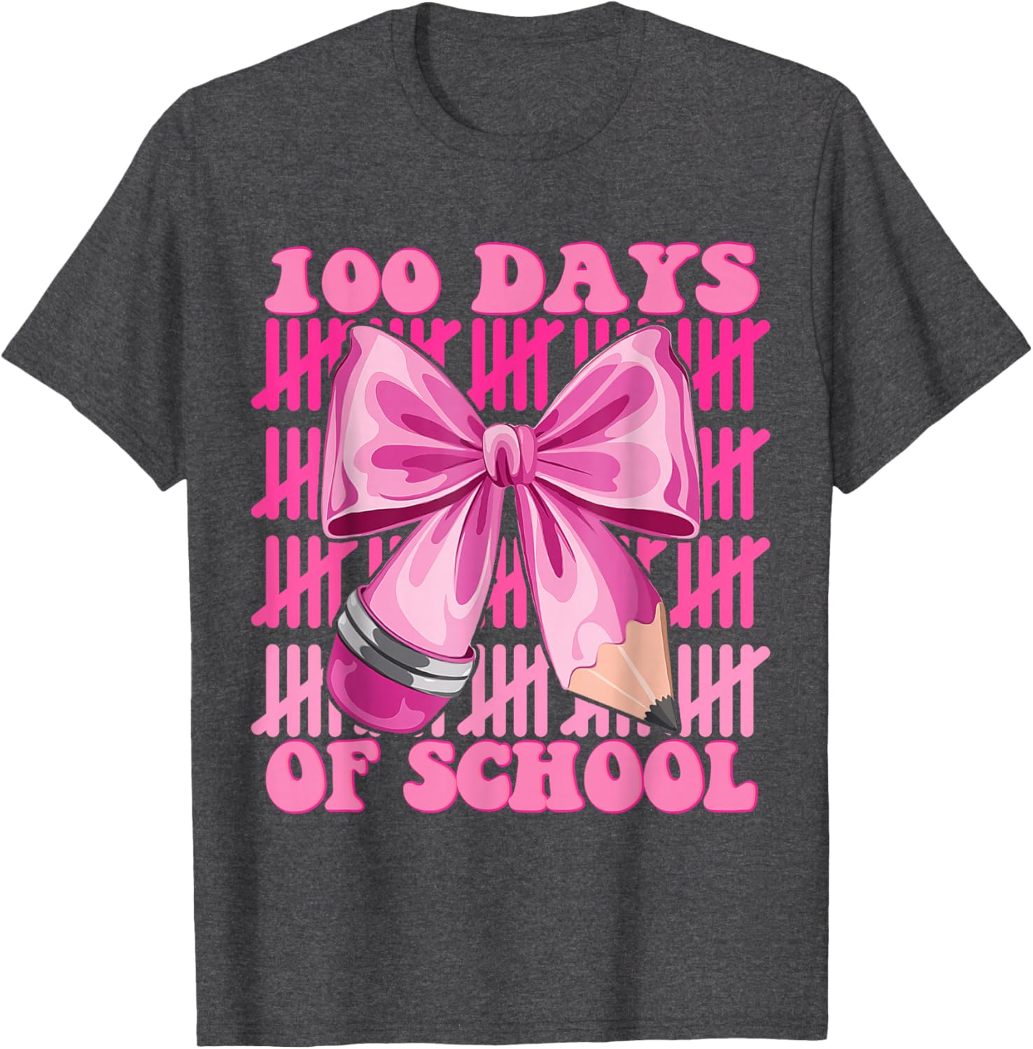 100 Days of School Girls Coquette Bow T-Shirt for Celebrating Milestones - 9