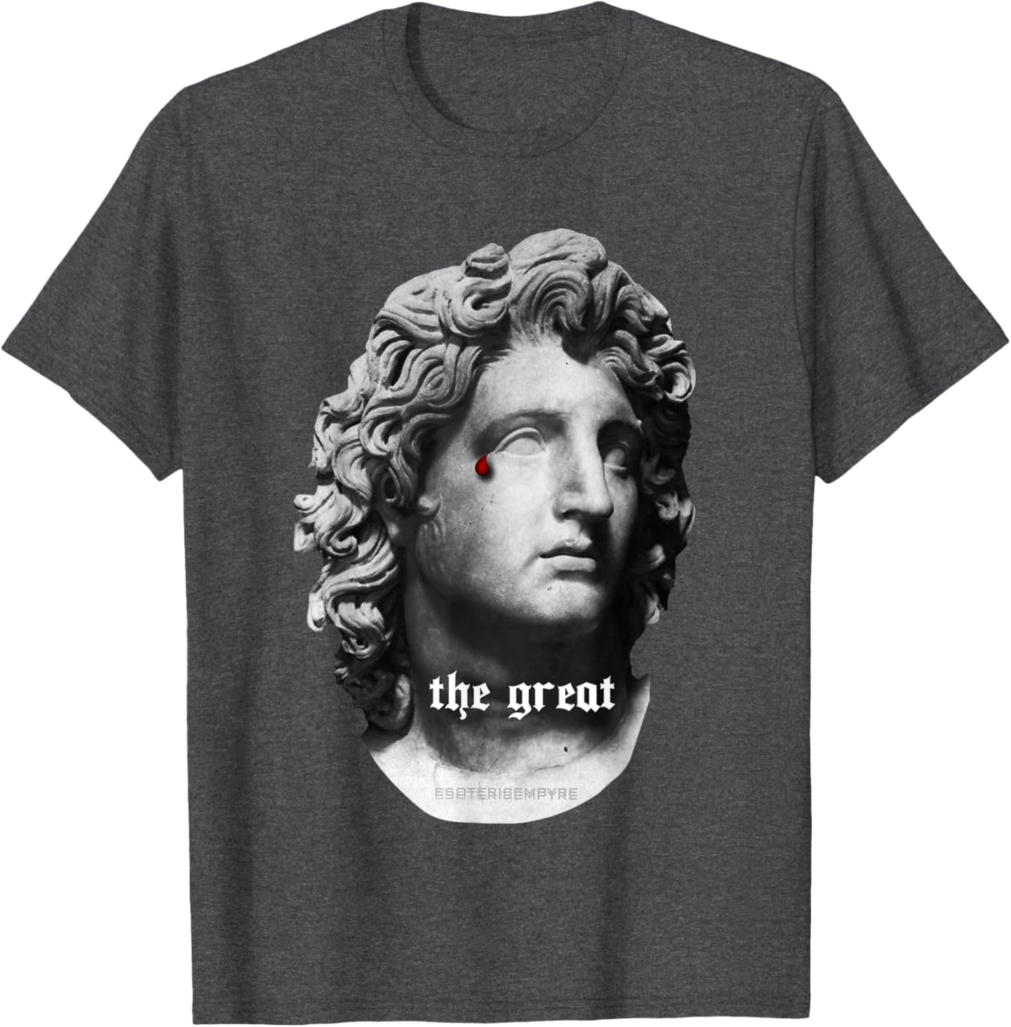 Alexander the Great Bust T-Shirt with Unique Bloody Teardrop Design - 20