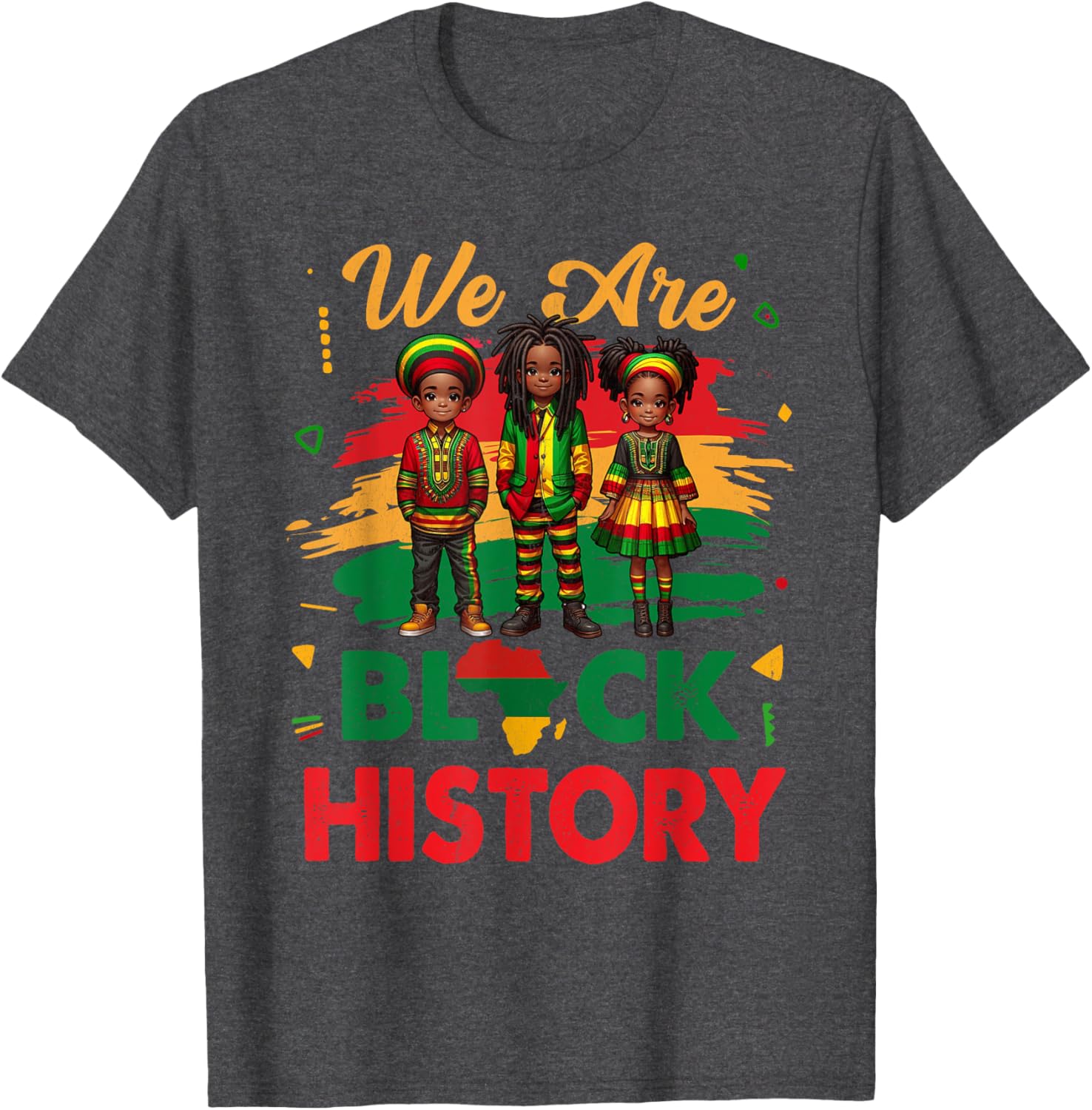 Black History Month Map T-Shirt for African Kids Boys and Girls - 7