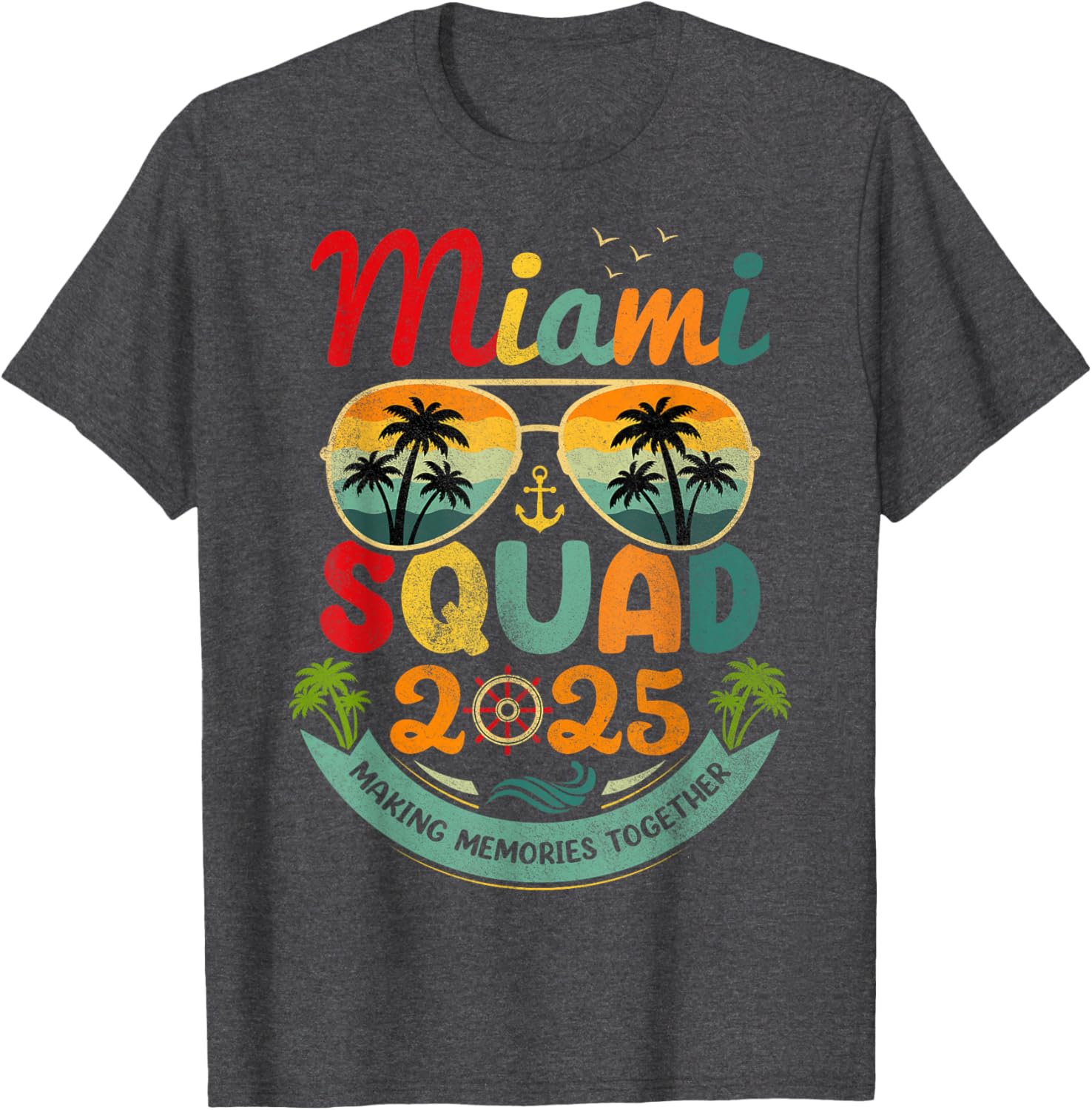 Miami Squad 2025 Vintage Beach Vacation T-Shirt for Group Fun - 4