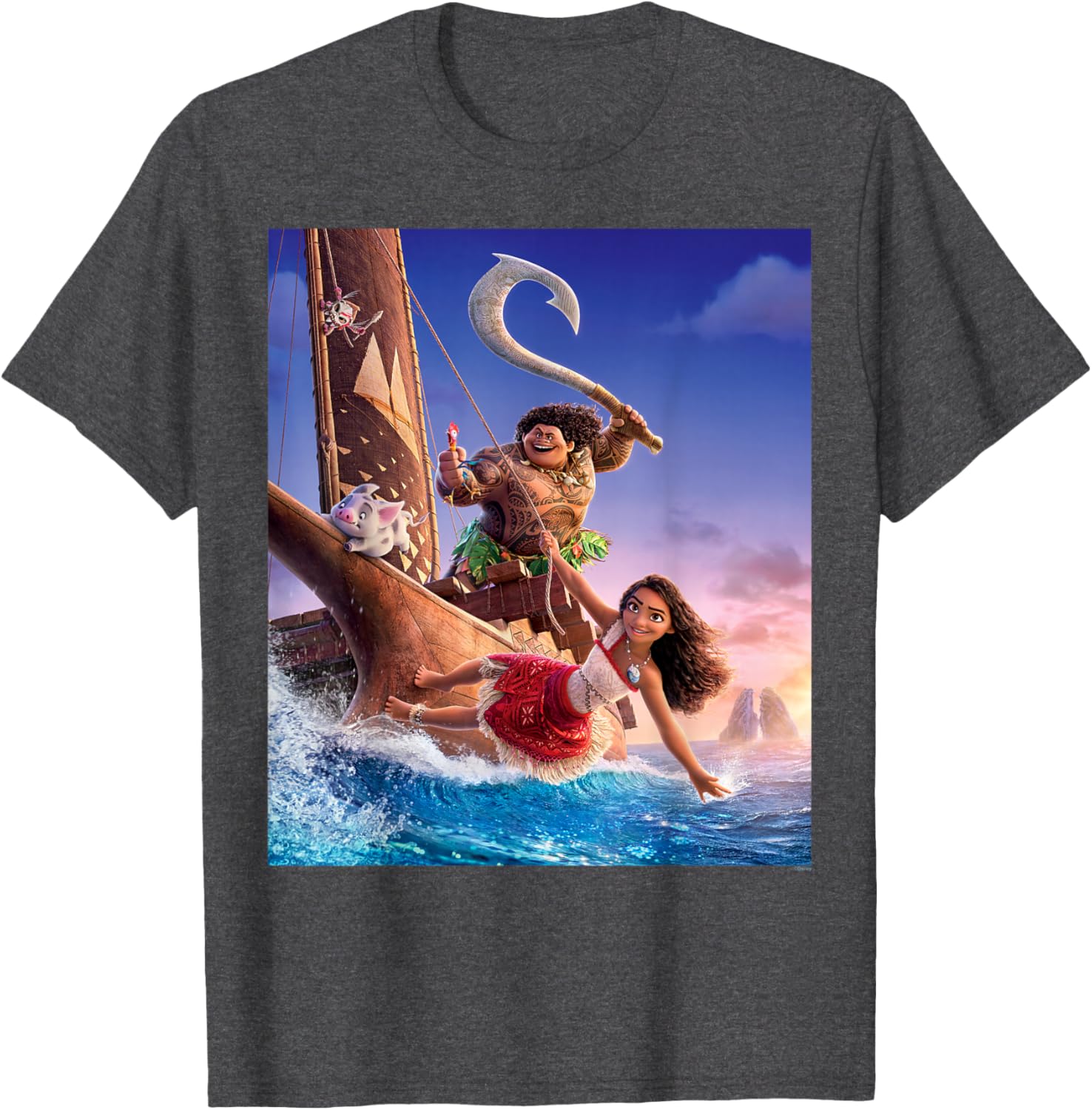 Disney Moana Adventure T-Shirt with Maui and Friends for Kids and Adults - 27