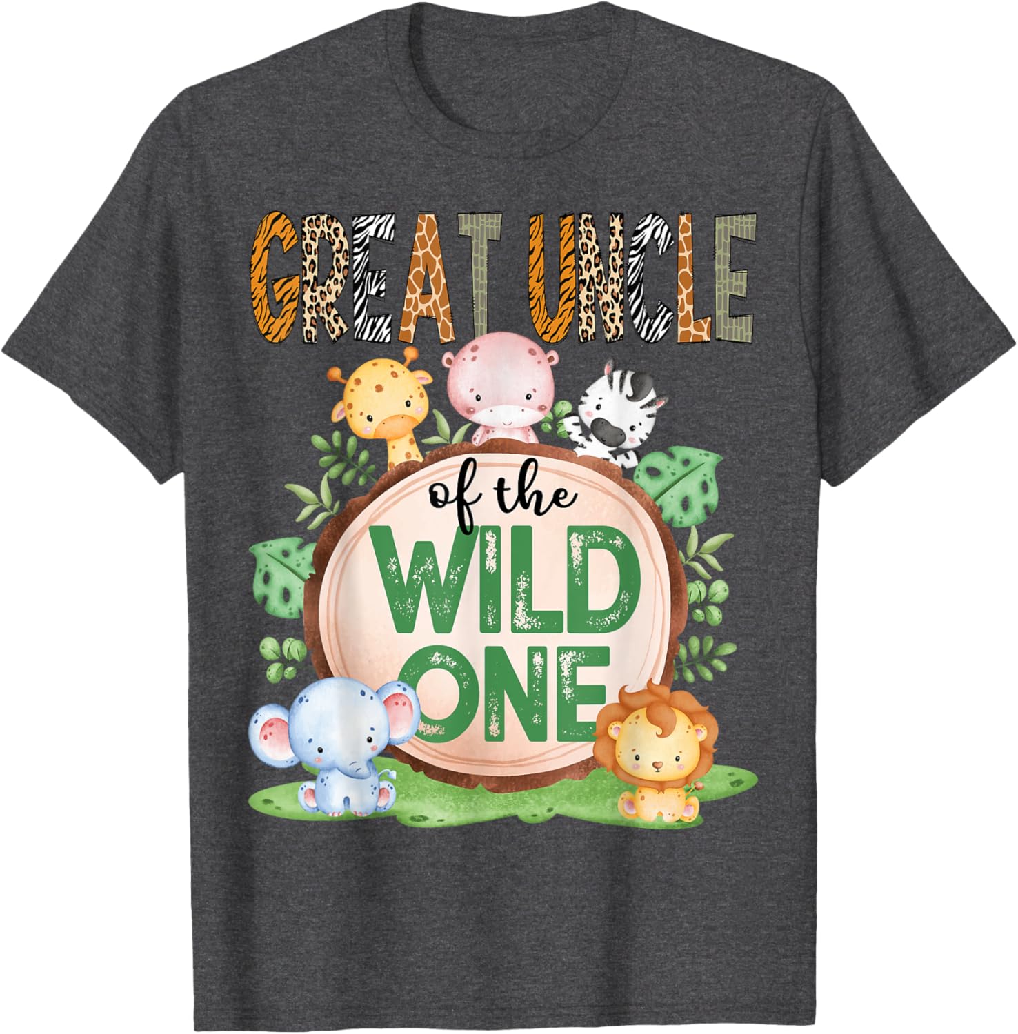 Great Uncle Of The Wild One Safari Jungle T-Shirt for 1st Birthday Fun - 1