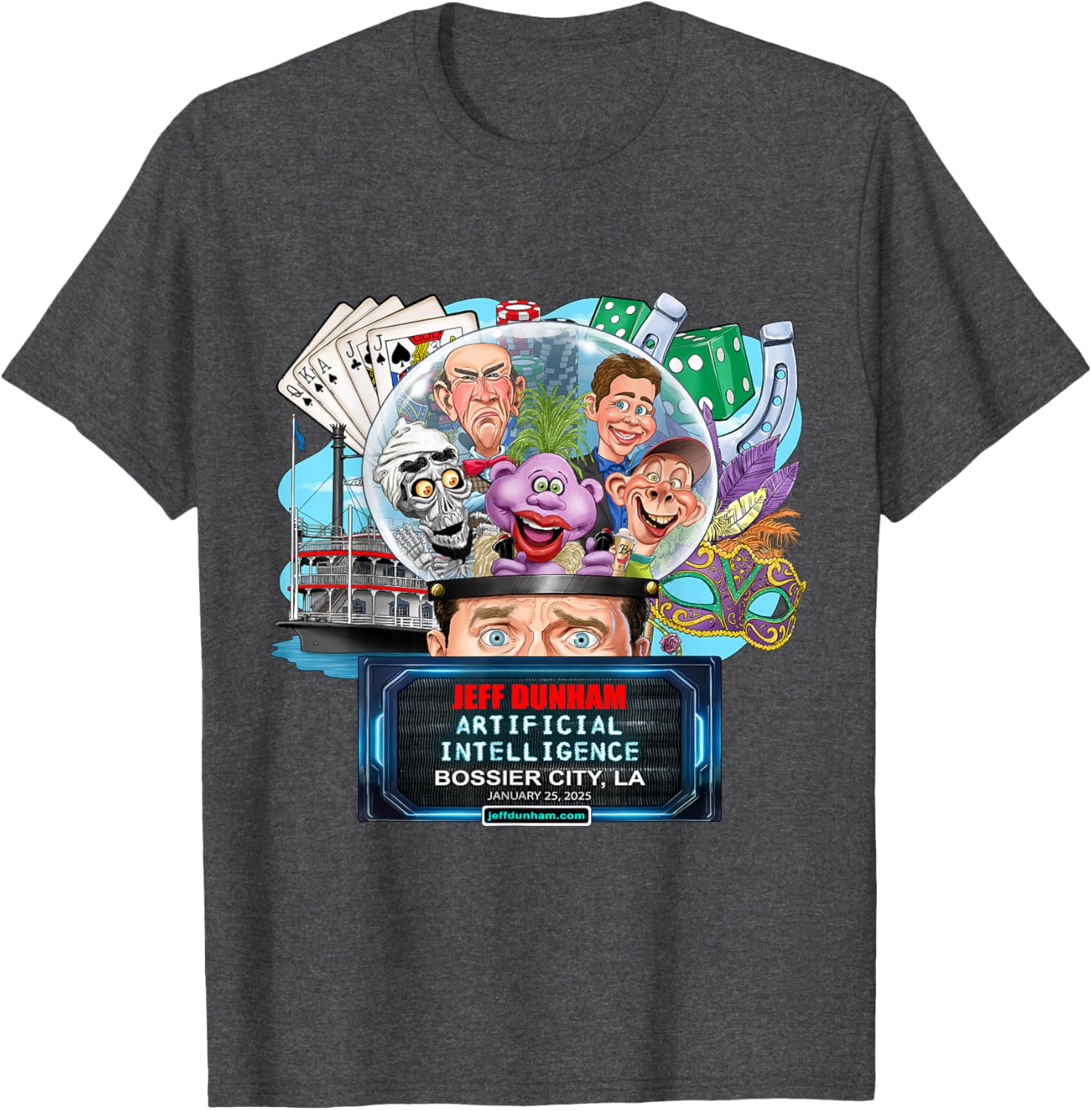 Jeff Dunham Bossier City LA 2025 T-Shirt for Comedy Fans and Collectors - 3