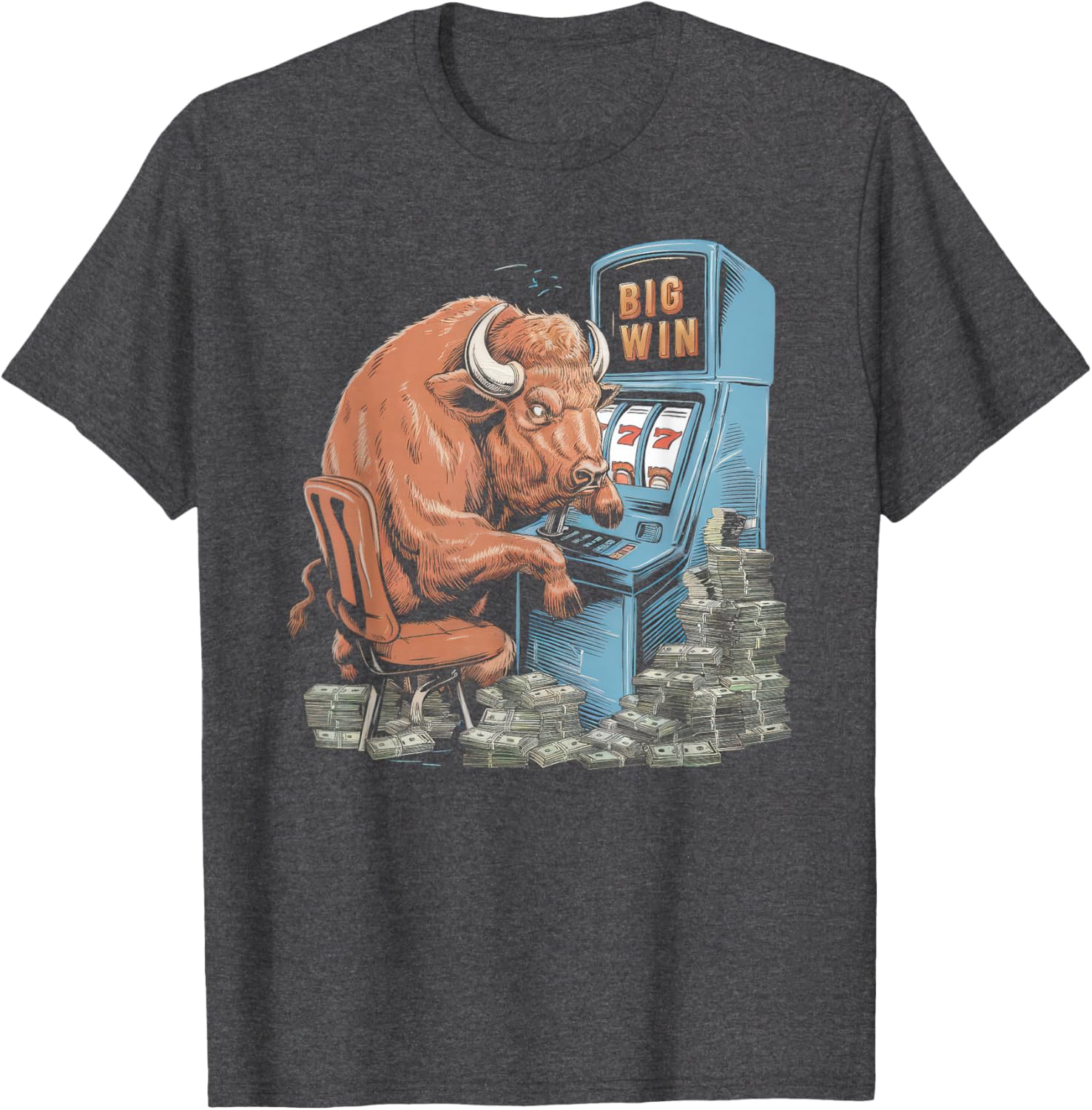 Lucky Buffalo Casino Slot Machine T-Shirt for Gamblers and Slots Fans - 20