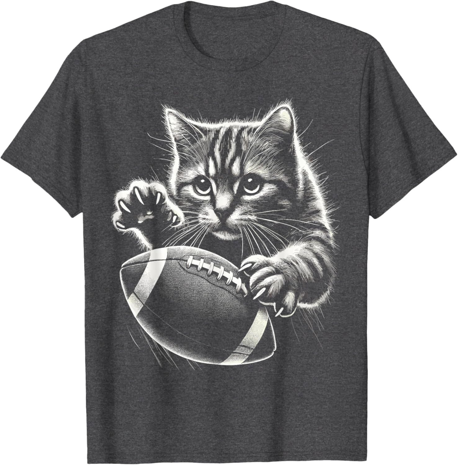 Funny American Football Cat T-Shirt for Pet Lovers and Sports Fans - 8