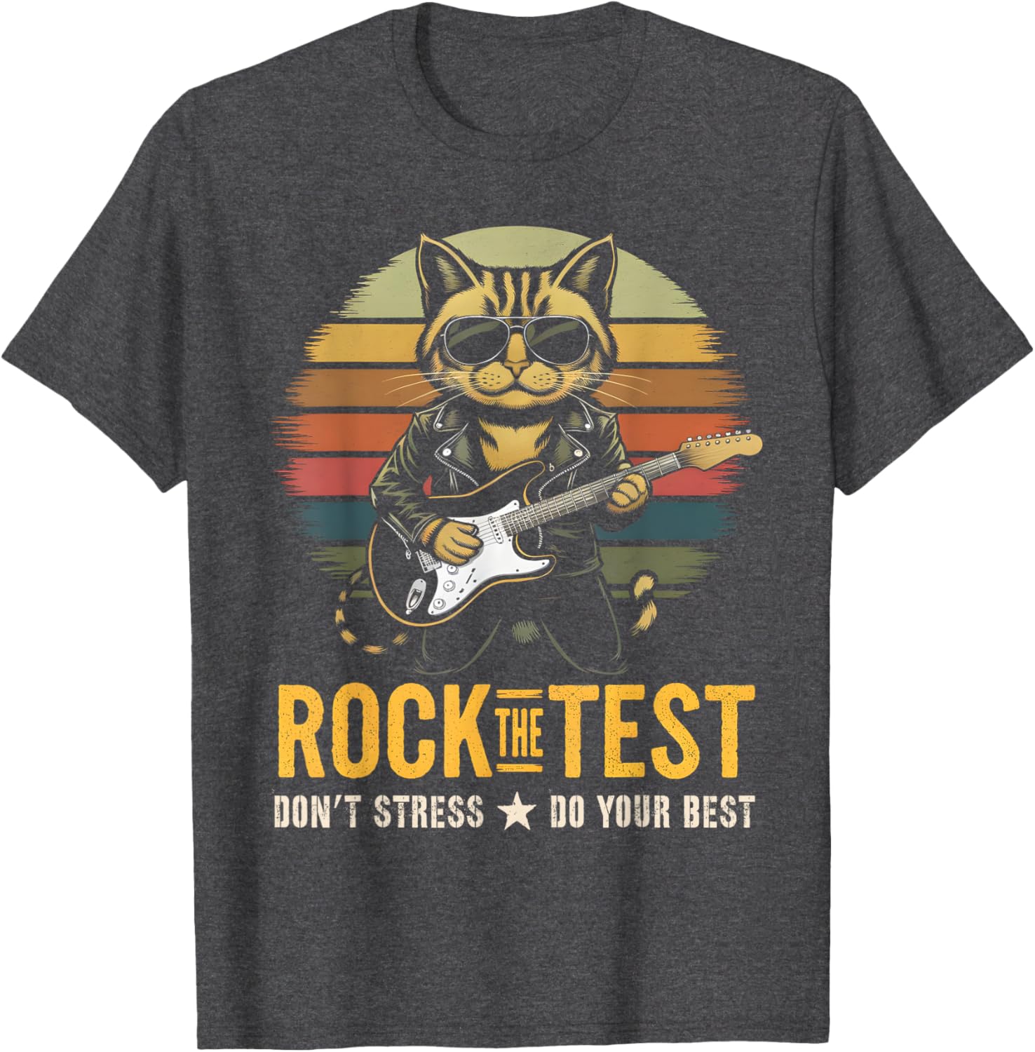 Rockin' Rock the Test ELA STEM Teacher T-Shirt for Testing Day Fun - 4