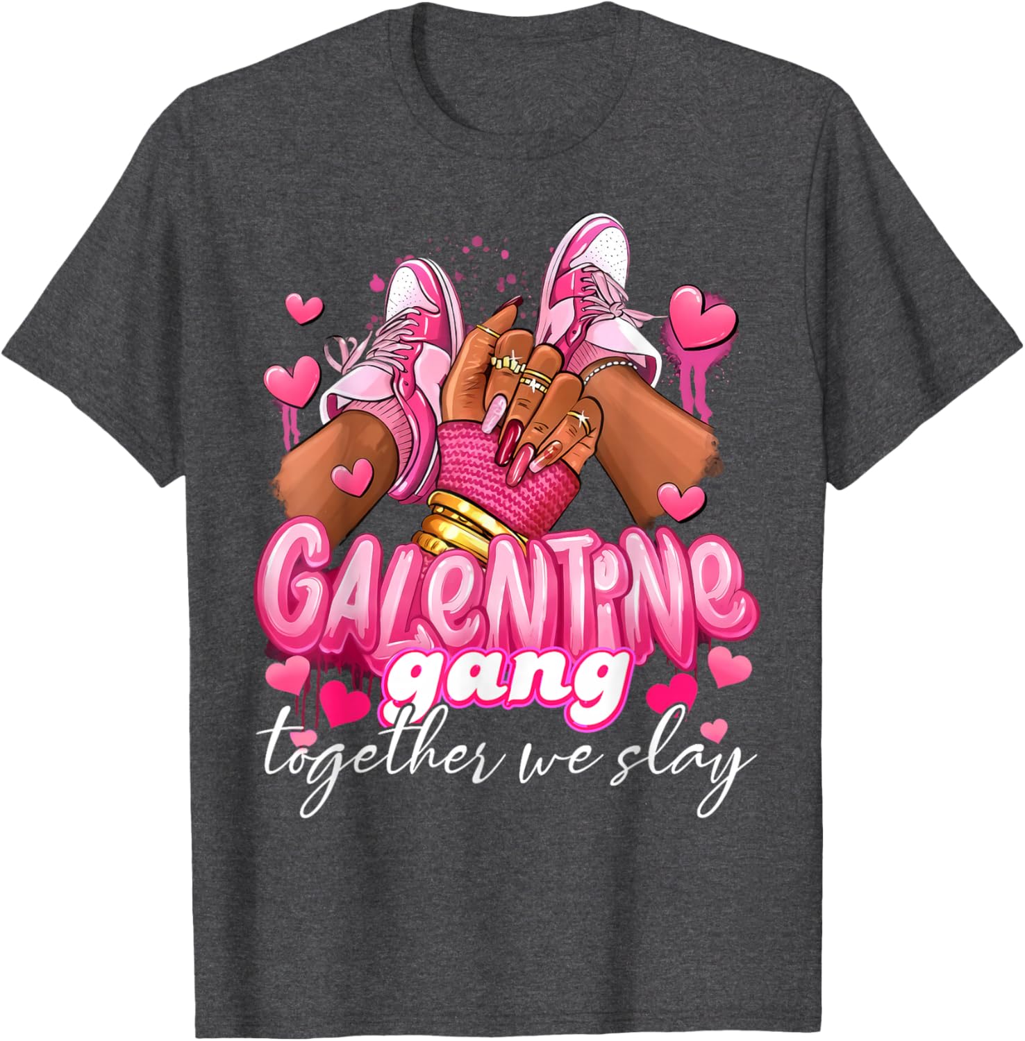 Women Galentine Gang Together We Slay Valentine's Day T-Shirt - 6