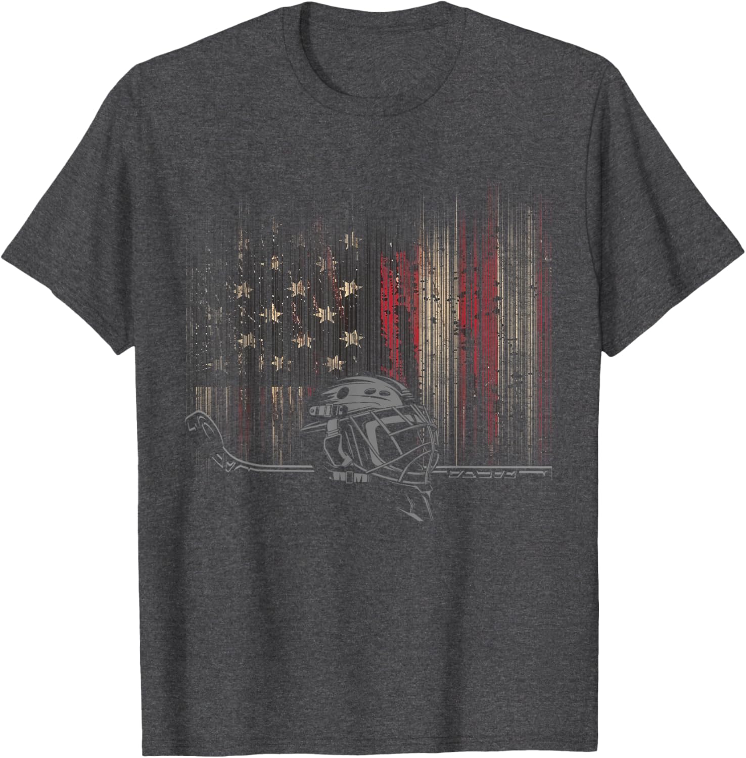 Patriotic American Flag Hockey T-Shirt for Hockey Lovers and Fans - 6
