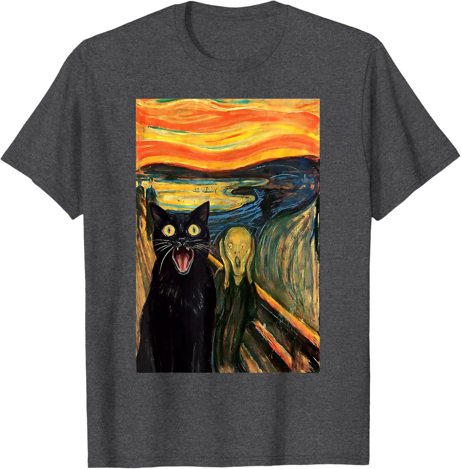 Funny Black Cat Scream Parody T-Shirt for Cat Lovers and Fans - 8
