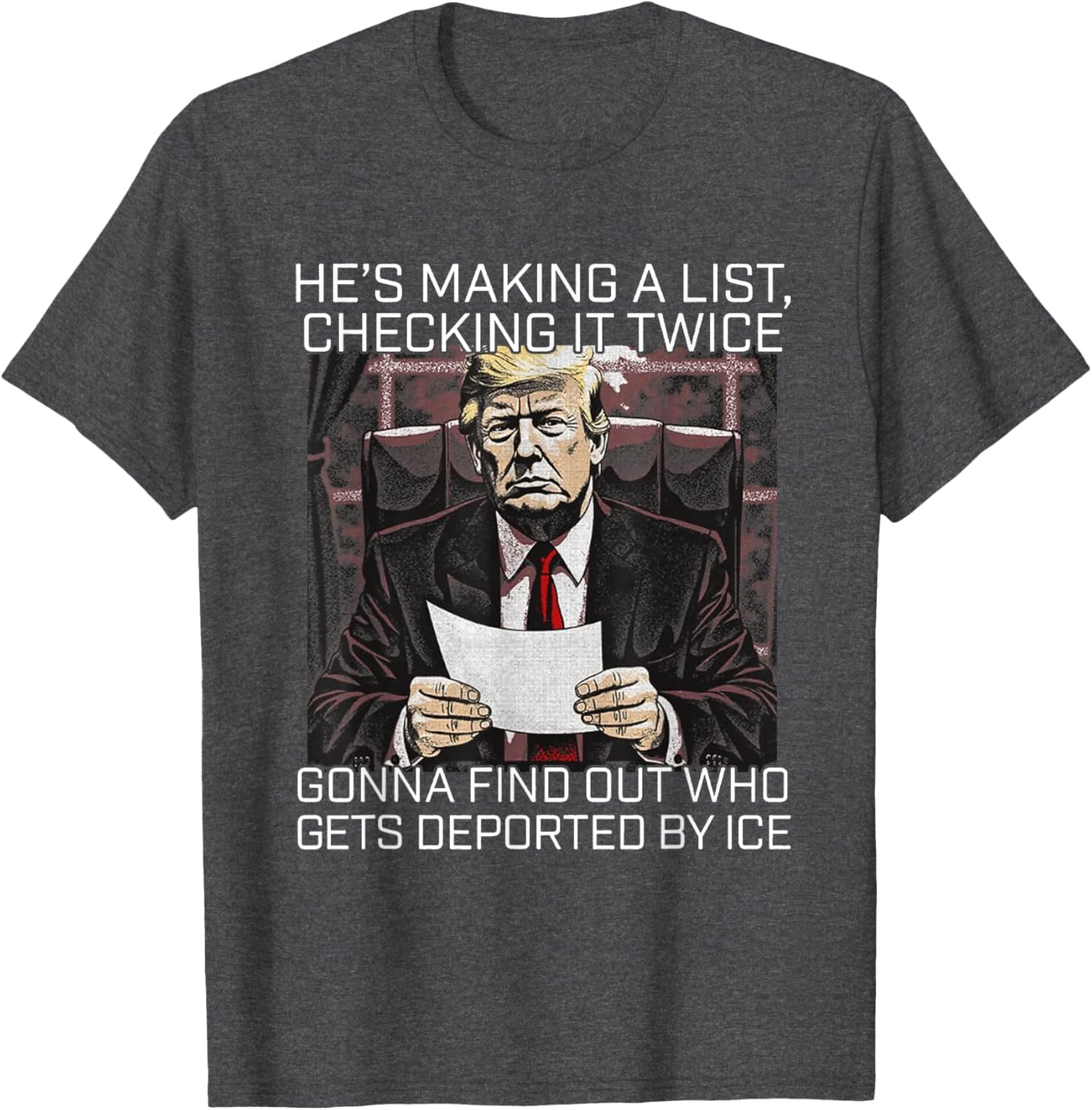 He's Making A List Checking It Twice T-Shirt for Christmas Cheer - 7