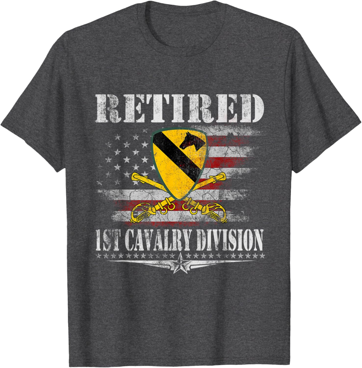 Retired 1st Cavalry Division Veteran T-Shirt for Patriotic Heroes - 5