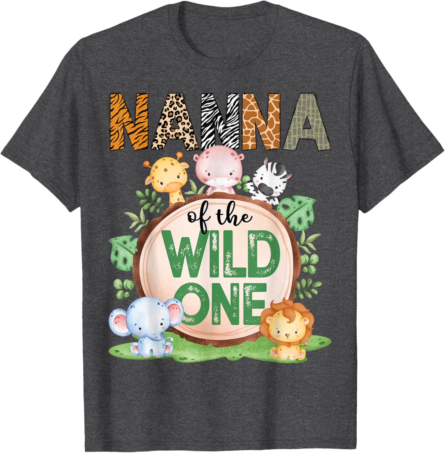 Nanna Of The Wild One 1st Birthday Safari Jungle T-Shirt for Kids - 11