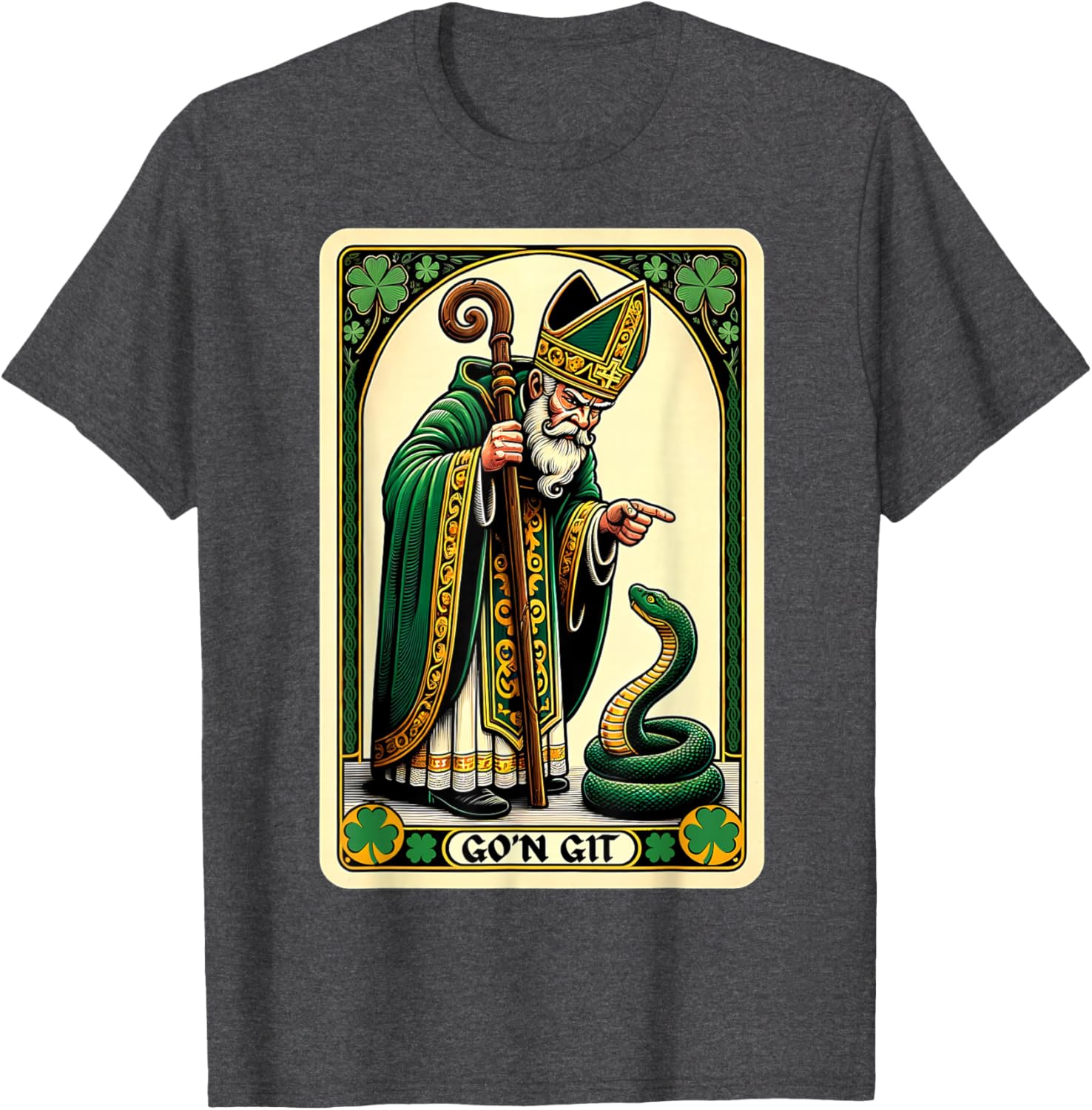 Funny St Patricks Day Tarot Card Go'n Git T-Shirt for Festive Fun - 27