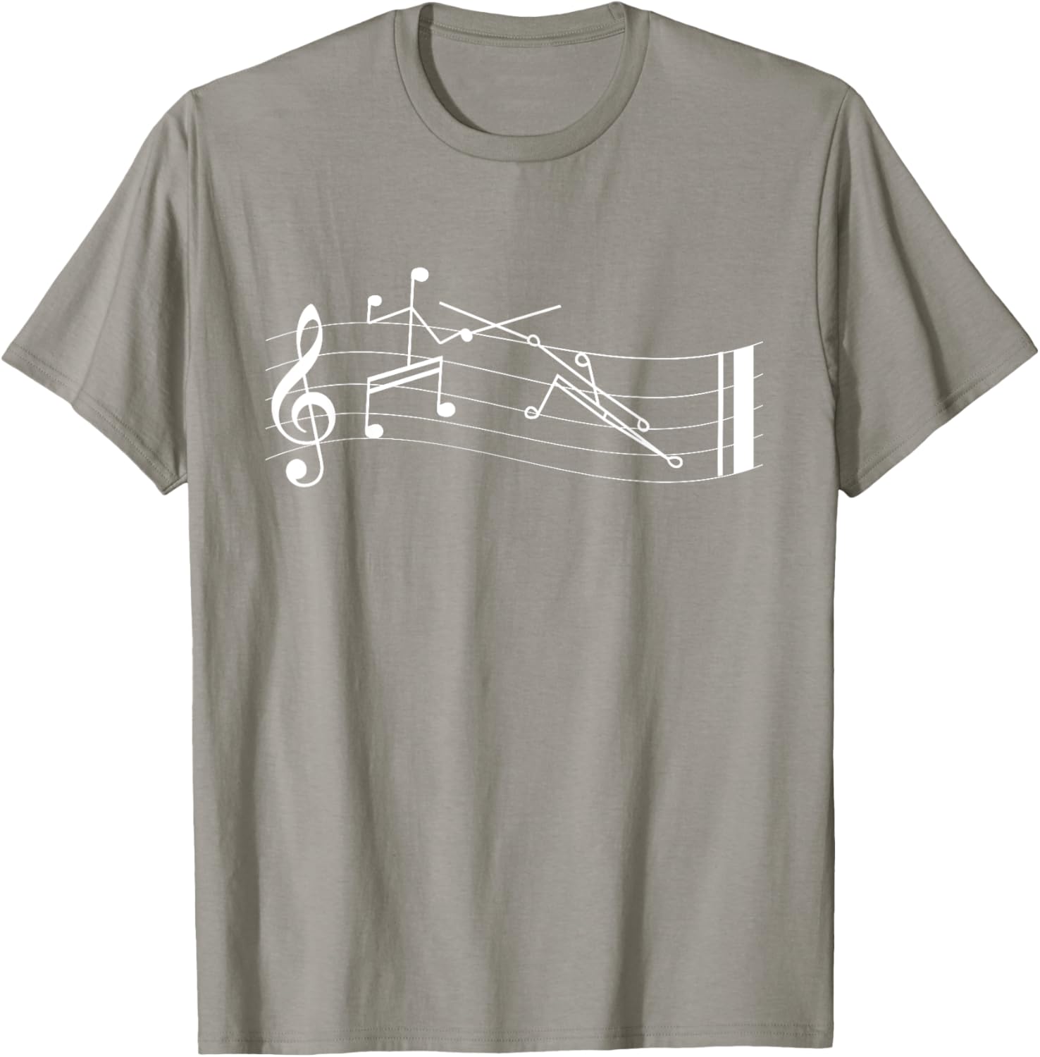 Funny Stick-Figure Music Notes En-garde T-Shirt for Music Lovers - 12