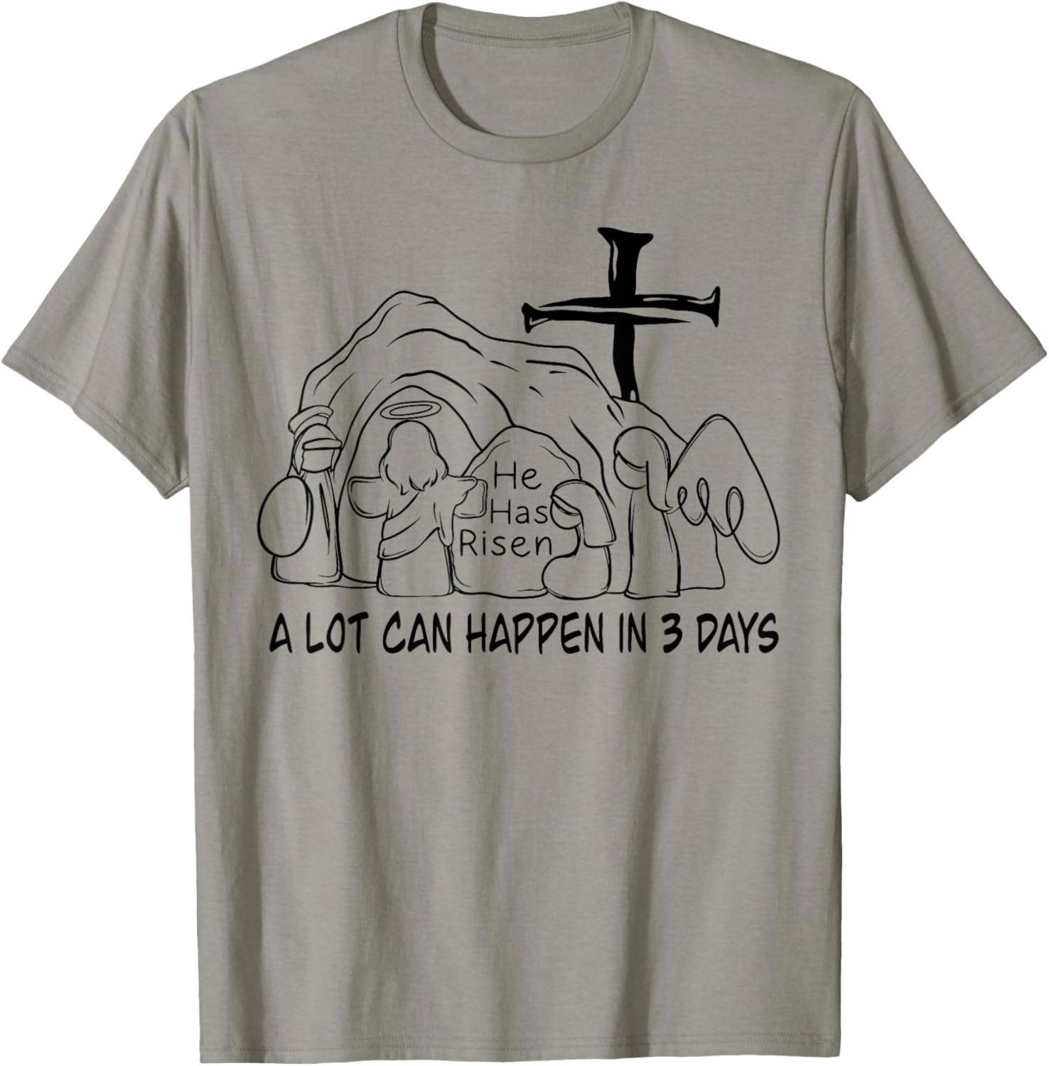 Retro Christian Easter T-Shirt A Lot Can Happen In 3 Days Fun Design - 3