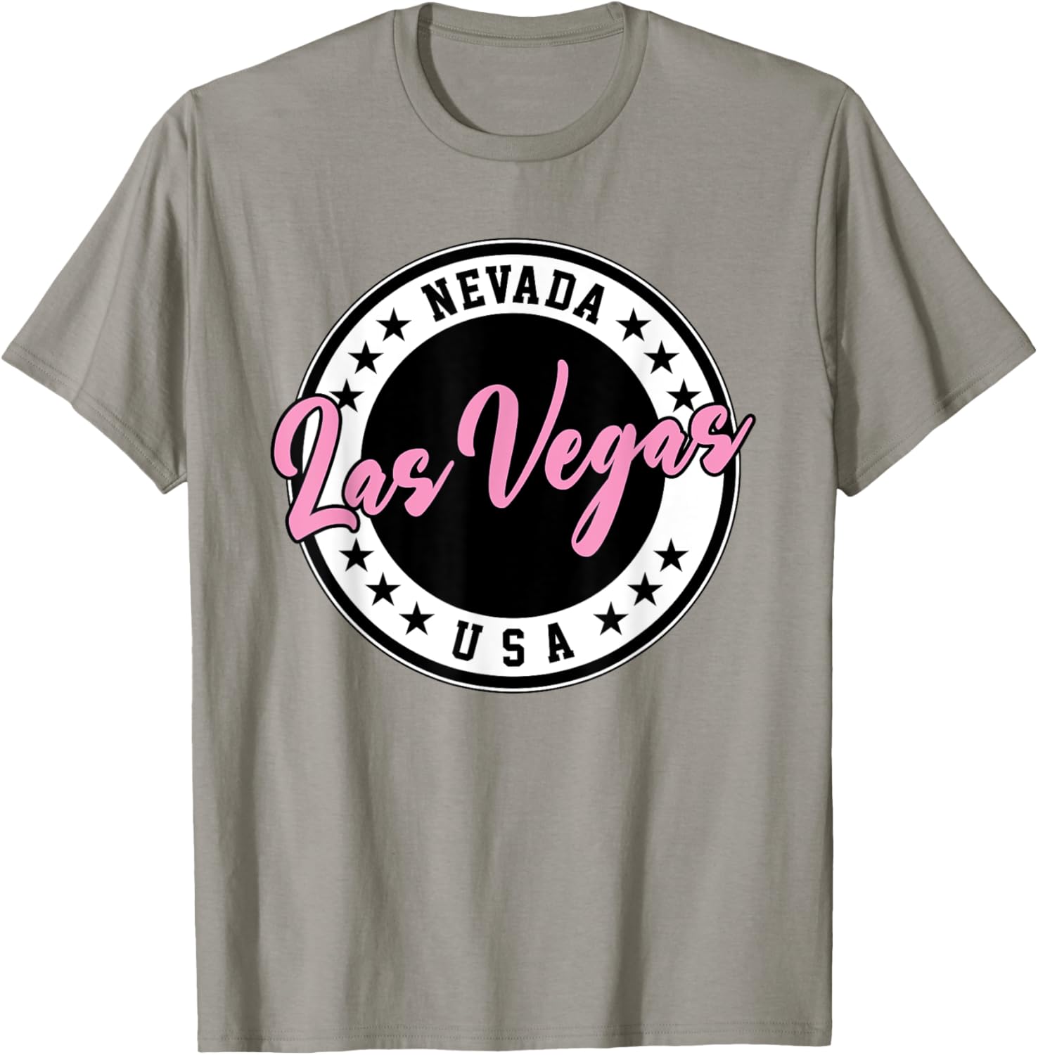 Las Vegas Nevada Pink Script Circle T-Shirt for Fun Fashion Lovers - 25